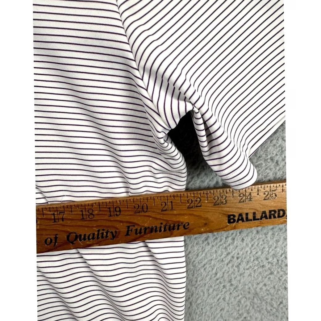 Adidas Adidas Golf Polo Shirt Mens Large Purple White Pinstripe Short Sleeve Casual Lightweight Size US L / EU 52-54 / 3 - 6 Thumbnail