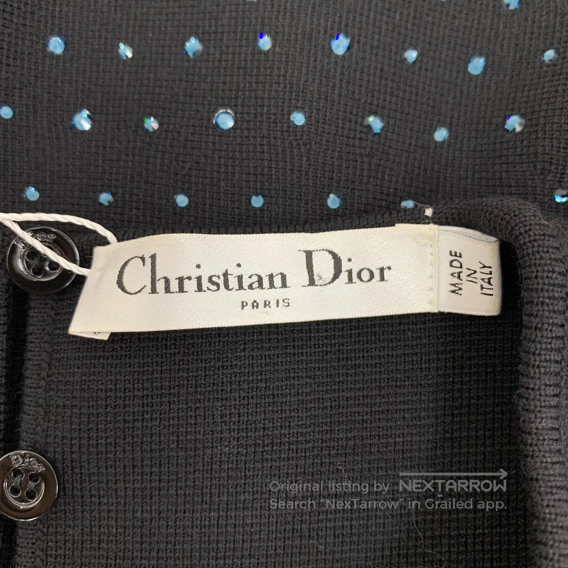 Dior black sleeveless top with rhinestones by Dior. Size US L / EU 52-54 / 3 - 5 Thumbnail
