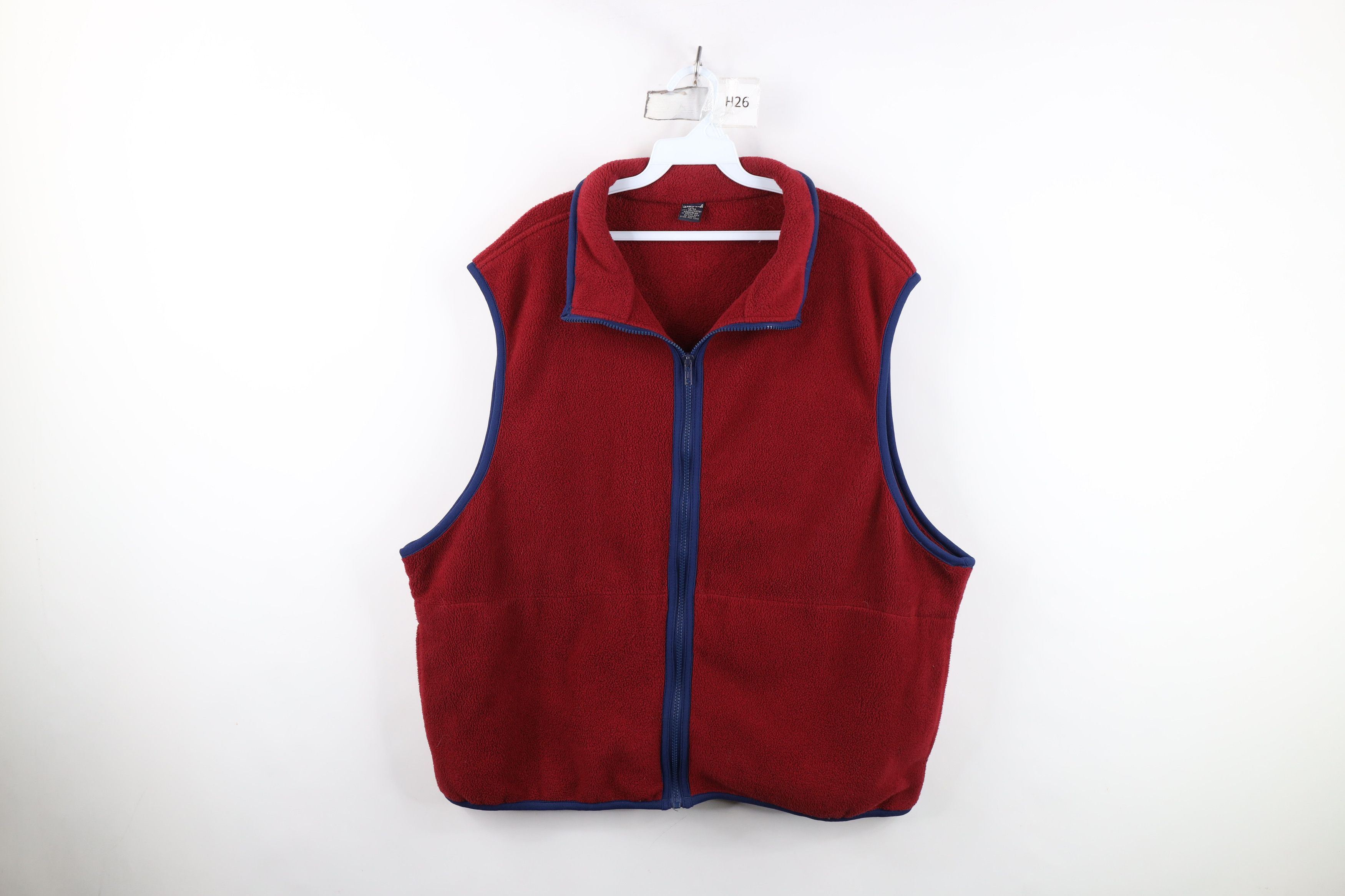 Lands' End Vintage 90s Lands End Fleece Full Zip Vest Jacket Red Size US XL / EU 56 / 4 - 1 Thumbnail