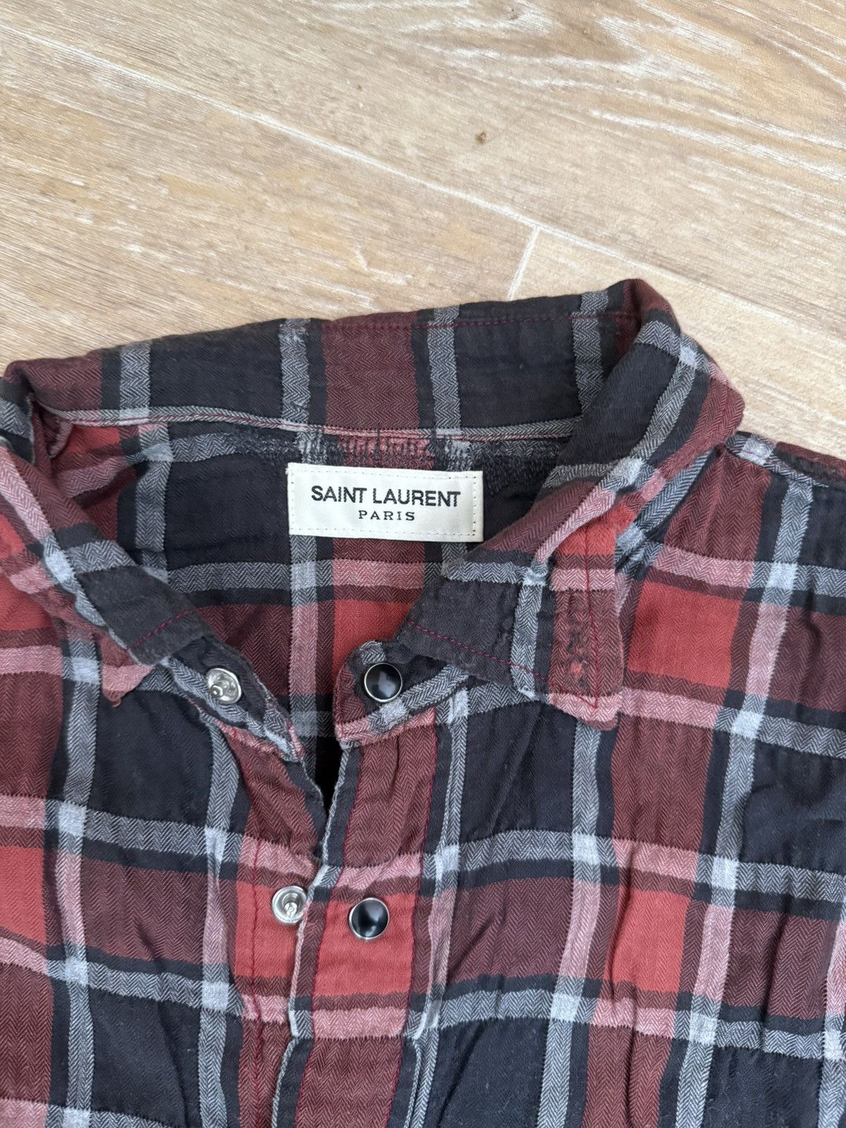 Saint Laurent Paris Saint Laurent Paris SS16 Flannel shirt Sz.L Size US L / EU 52-54 / 3 - 3 Thumbnail