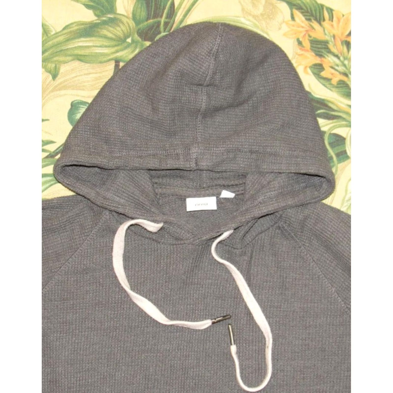 Onia ONIA Grey Thermal Cotton Blend Hooded Pullover Sweater Medium M Mens Hoodie Size US M / EU 48-50 / 2 - 2 Thumbnail