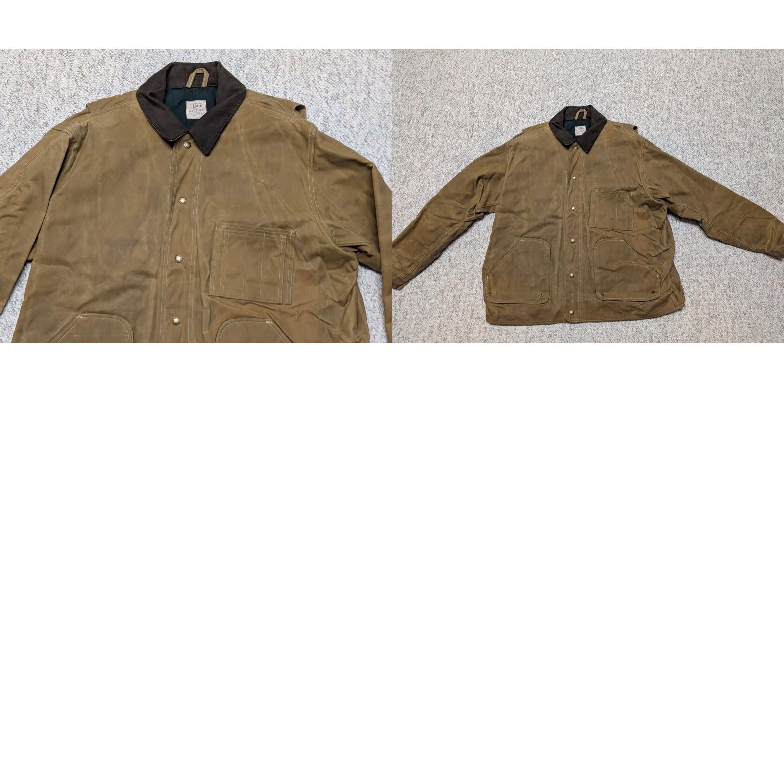 Filson VINTAGE Filson jacket Coat 2XL 48 dark tan tincloth cotton Mens Chest 48 Brown Solid 90s Size US XXL / EU 58 / 5 - 8 Thumbnail