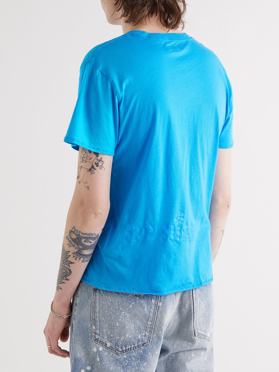 ERL o1mle1124 Venice Knit T-Shirt in Blue Size US L / EU 52-54 / 3 - 4 Thumbnail