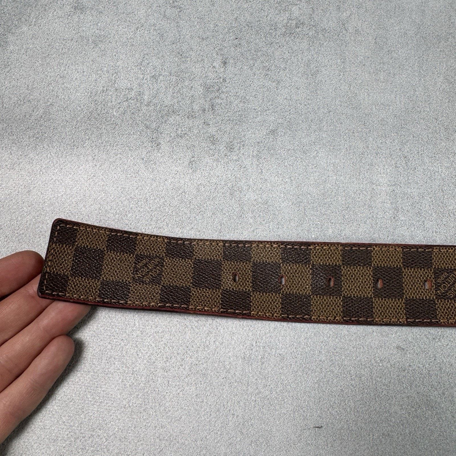 Louis Vuitton Louis Vuitton Check Men Leather Belt Size 34 Size 34 - 9 Thumbnail