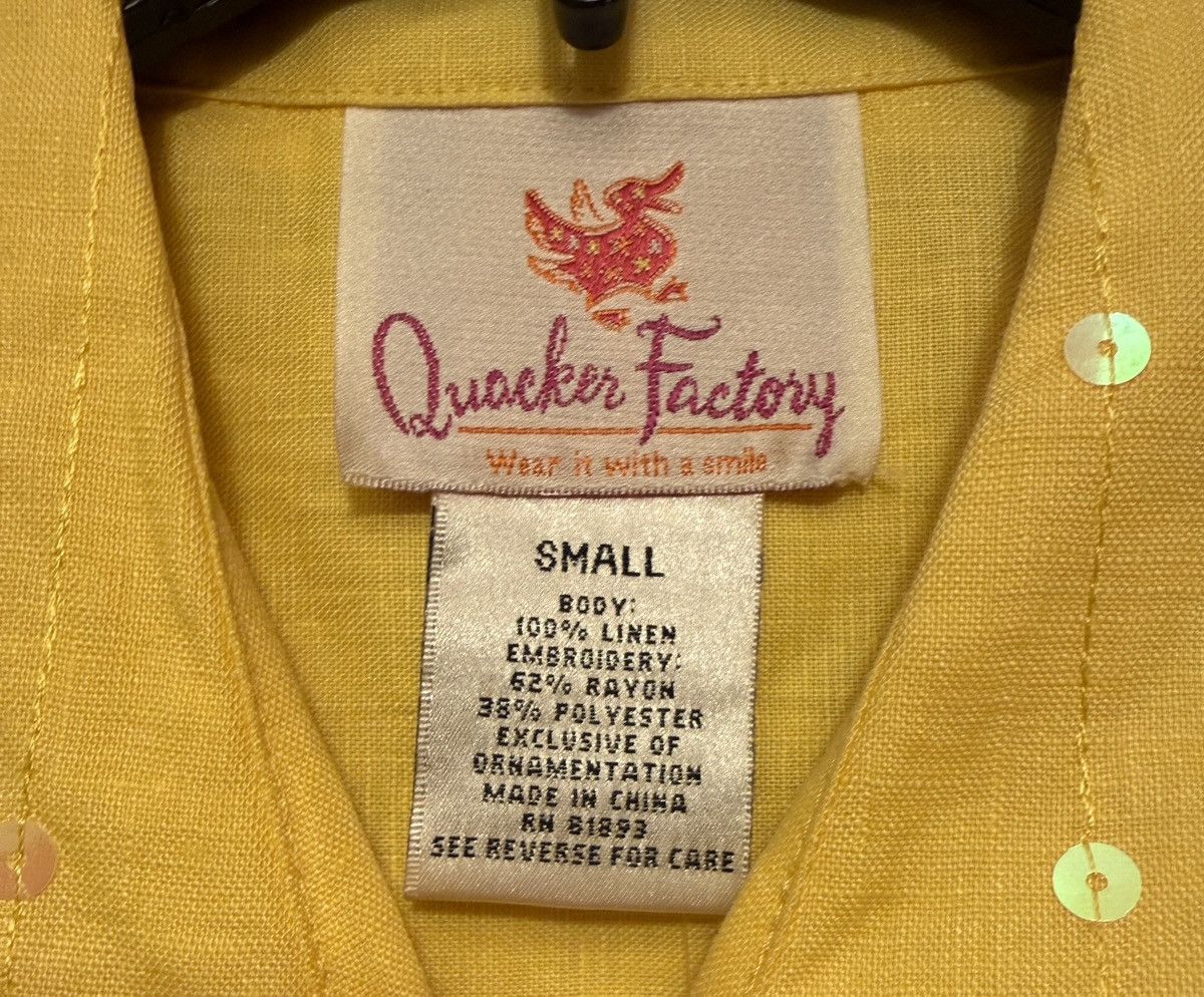 Quacker Factory Quacker Factory Yellow Linen Button Sequin Rhinestone Shirt Size S / US 4 / IT 40 - 2 Thumbnail