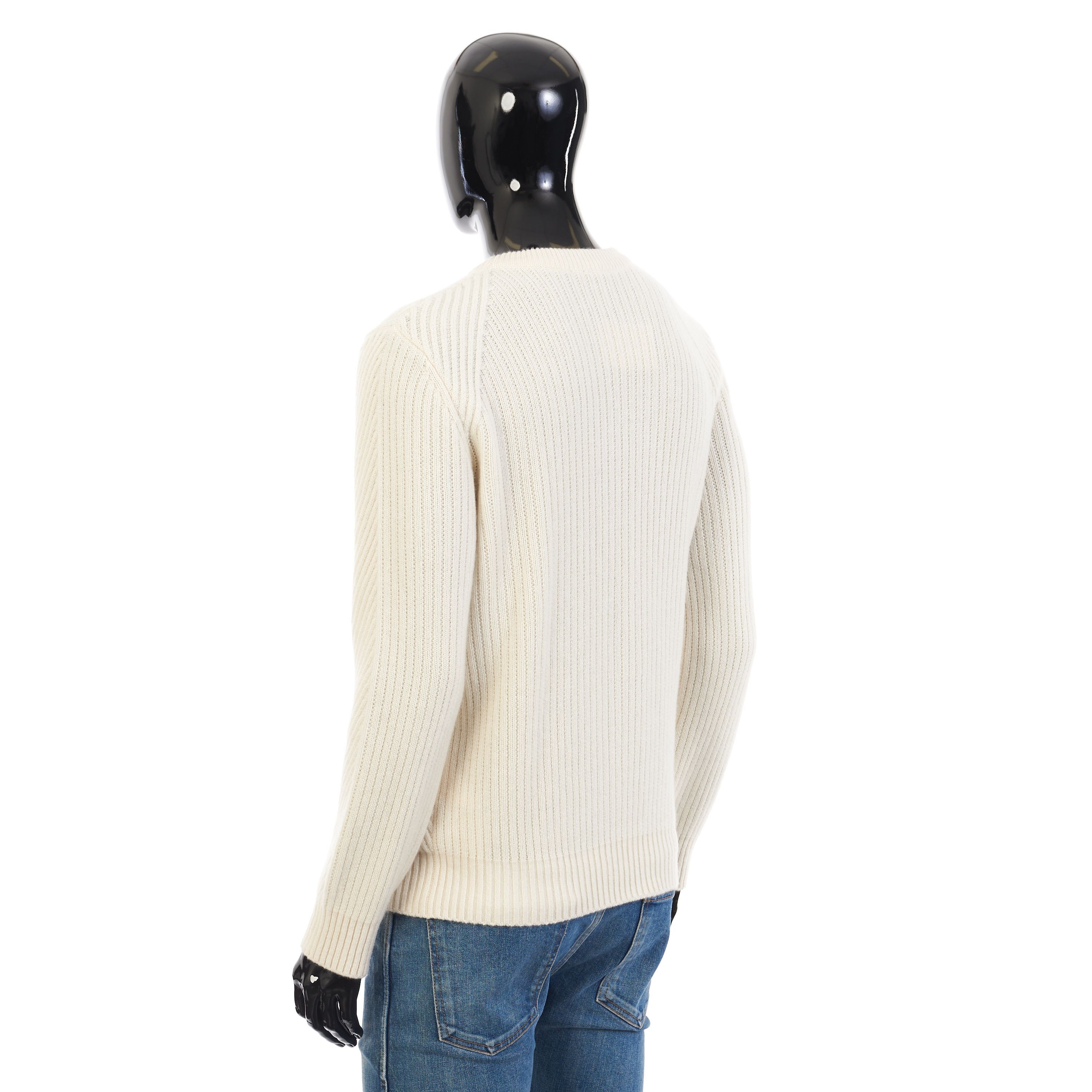 Brioni Ivory White Crew Neck Sweater - Sustainable Cashmere Size US XL / EU 56 / 4 - 4 Thumbnail