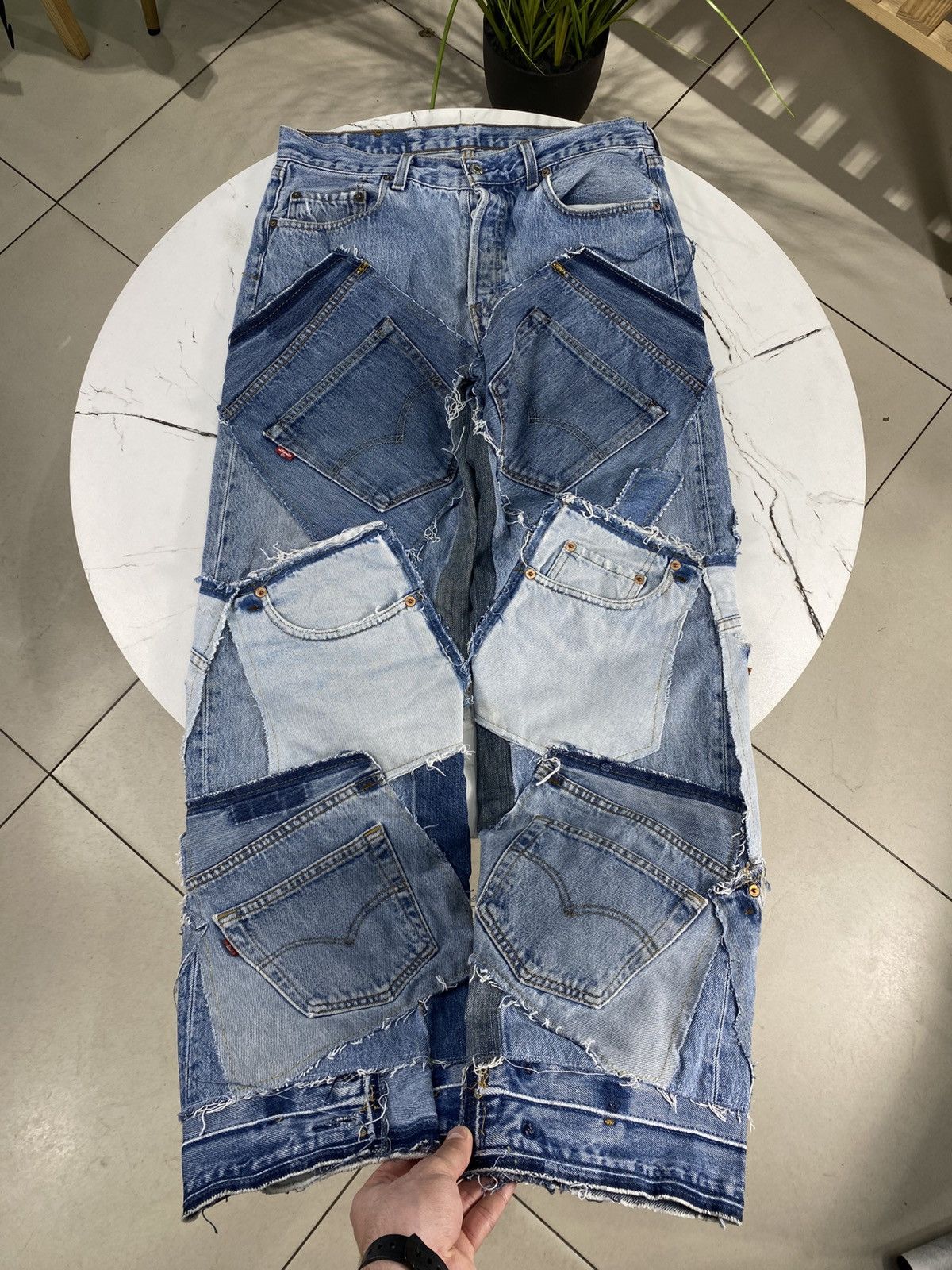 Rare Levi’s Y2K patchwork multipoket denim custom jeans