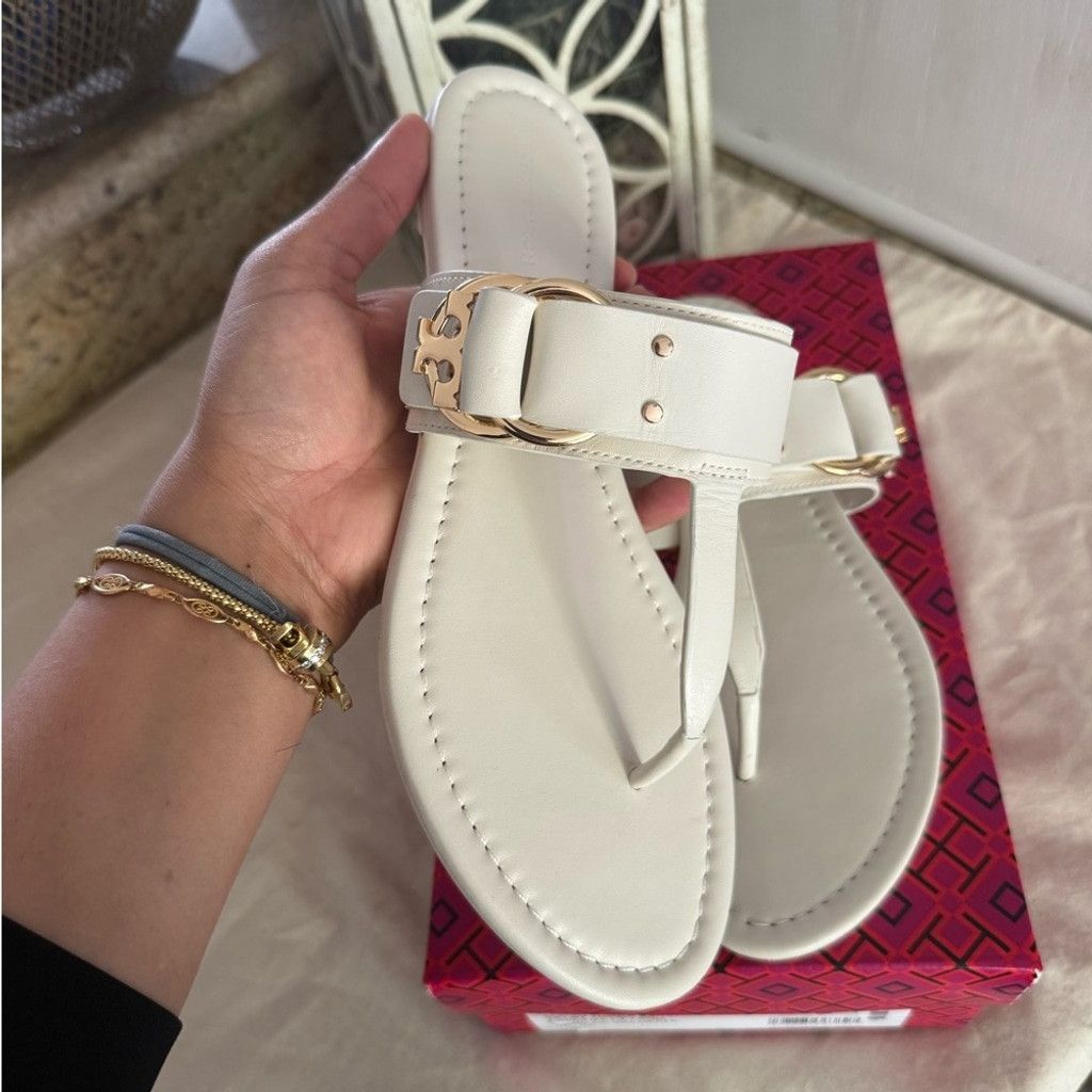 Tory Burch New Tory Burch SELBY THONG SANDAL CARDENA TUMBLED-VACHETTA- Size US 9 / IT 39 - 2 Thumbnail