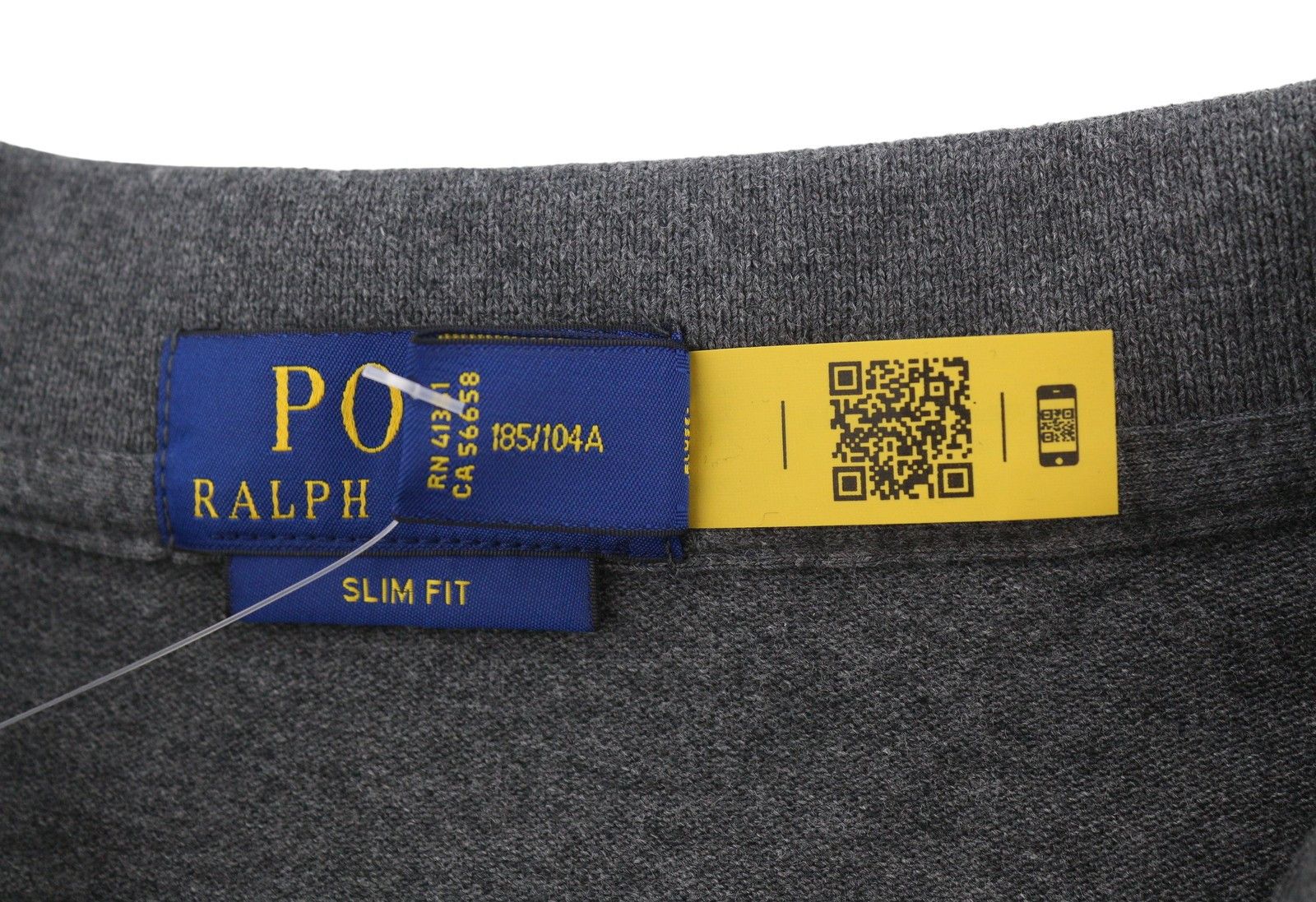 Ralph Lauren SLIM FIT XL Dark Grey Melange Cotton Logo 87891 Size US XL / EU 56 / 4 - 8 Thumbnail
