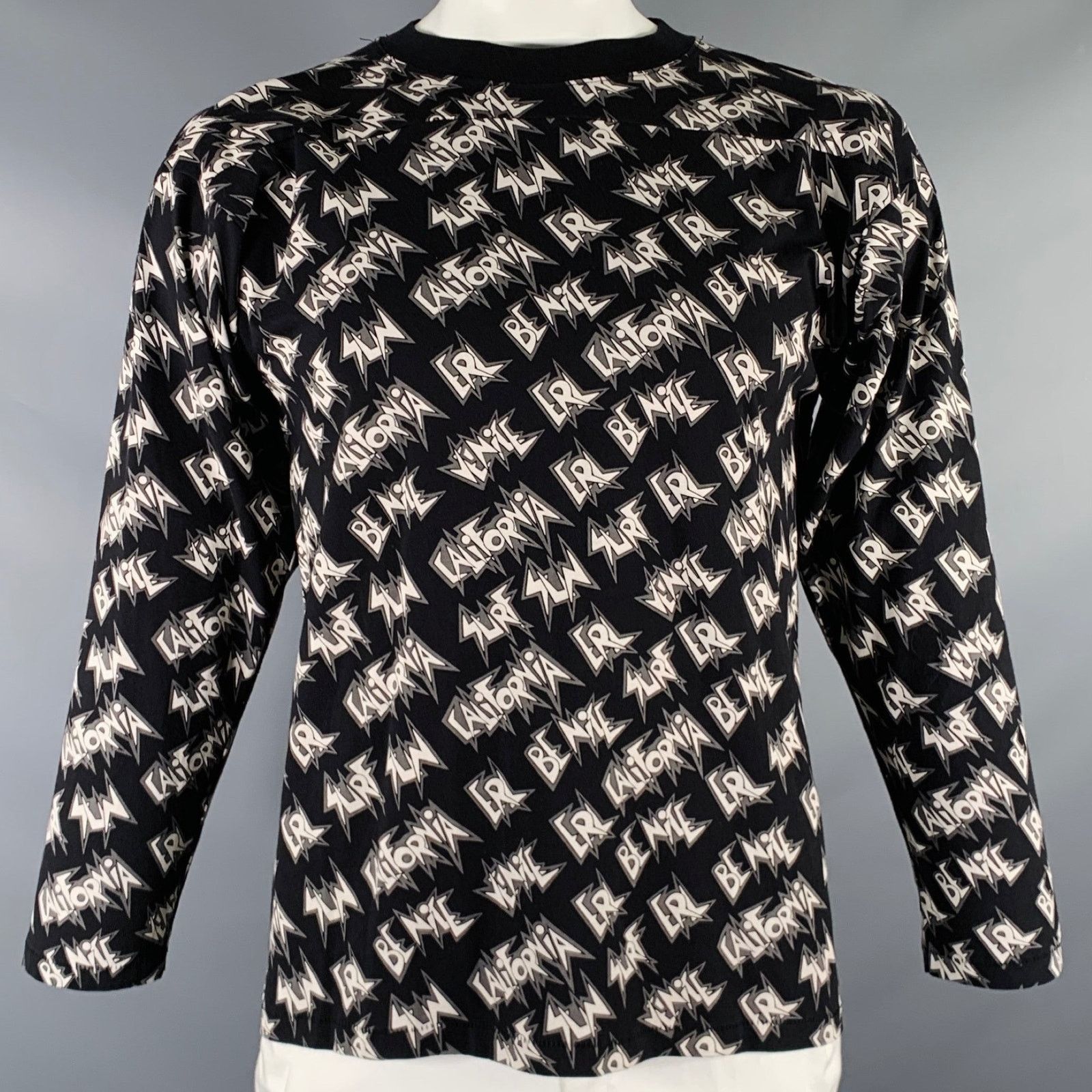 ERL ERL Size XL Black White Graphic Cotton Crew Neck Pullover Size US XL / EU 56 / 4 - 1 Thumbnail