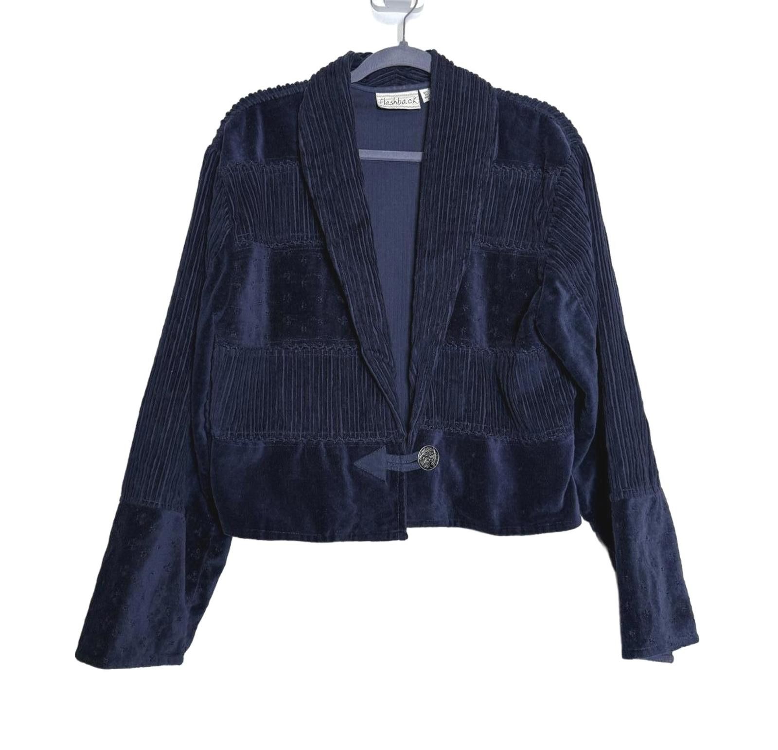 Unknown London Vintage Navy Blue Women's Western Corduroy Jacket Size M / US 6-8 / IT 42-44 - 1 Thumbnail
