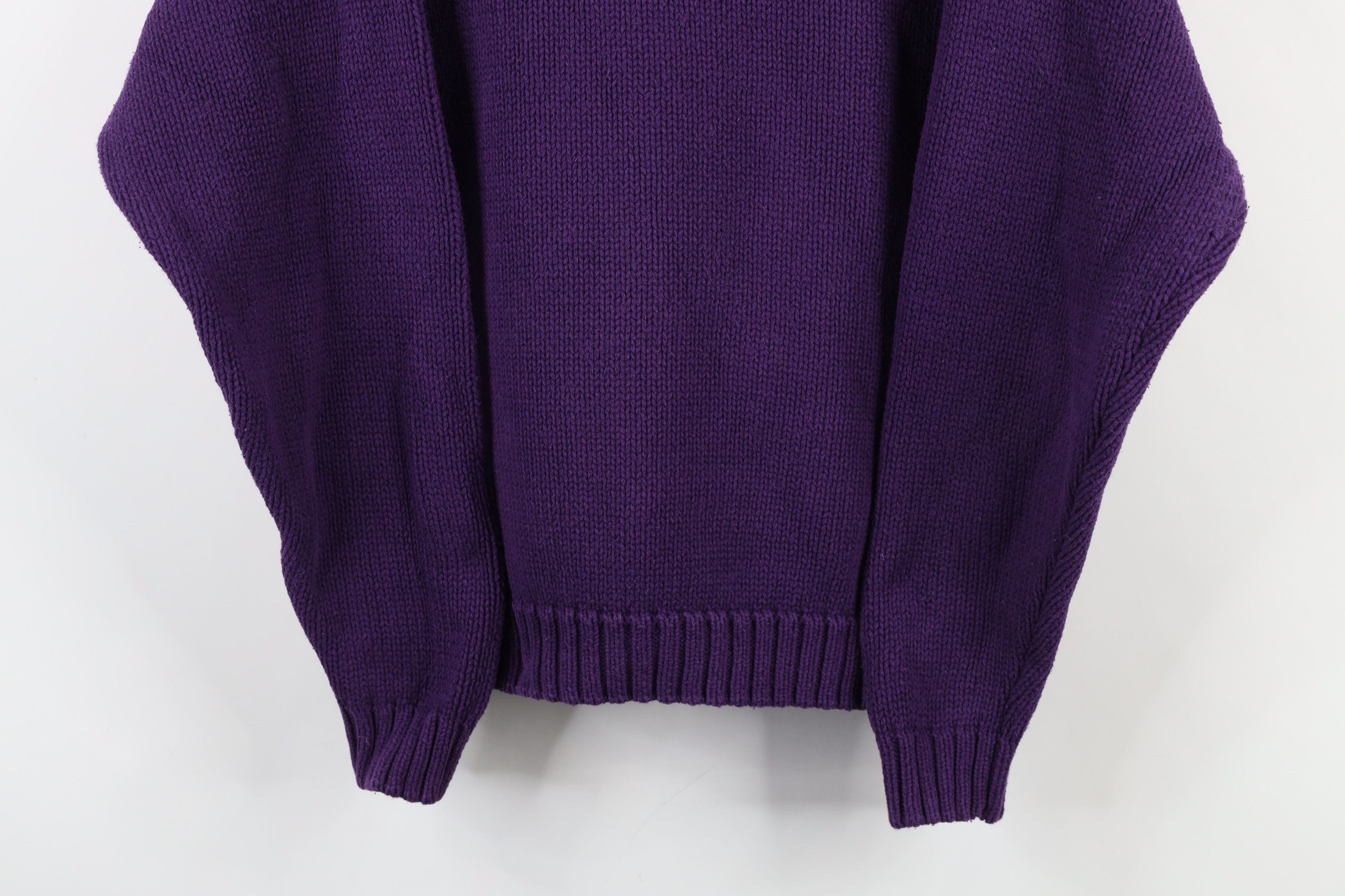 Gap × Vintage Vintage 90s Gap Blank Cotton Knit Crewneck Sweater Purple Size M / US 6-8 / IT 42-44 - 3 Thumbnail