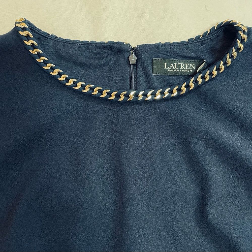 Ralph Lauren NWT New $135 Ralph Lauren Navy Sleeveless Chain Neck Dress Size XL / US 12-14 / IT 48-50 - 7 Thumbnail