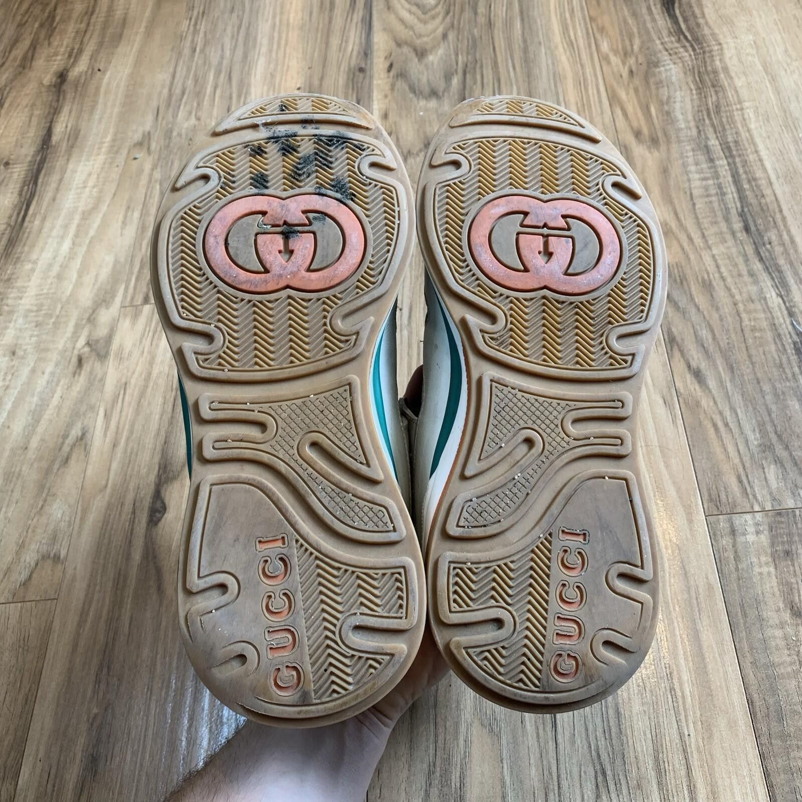 Gucci Gucci Ultrapace Leather Sneakers White Blue Size 7.5 US Mens Size US 7.5 / EU 40-41 - 5 Thumbnail