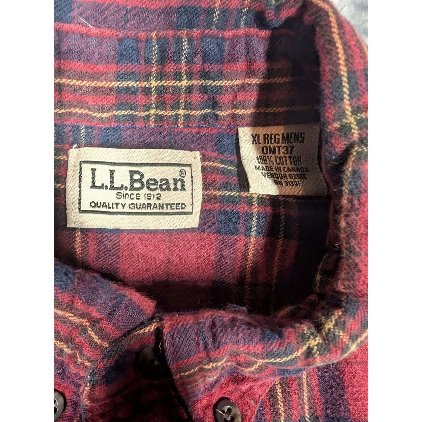 Vintage LL Bean Shirt Mens XL Red Plaid Flannel Long Sleeve Button Front Casual Size US XL / EU 56 / 4 - 5 Thumbnail