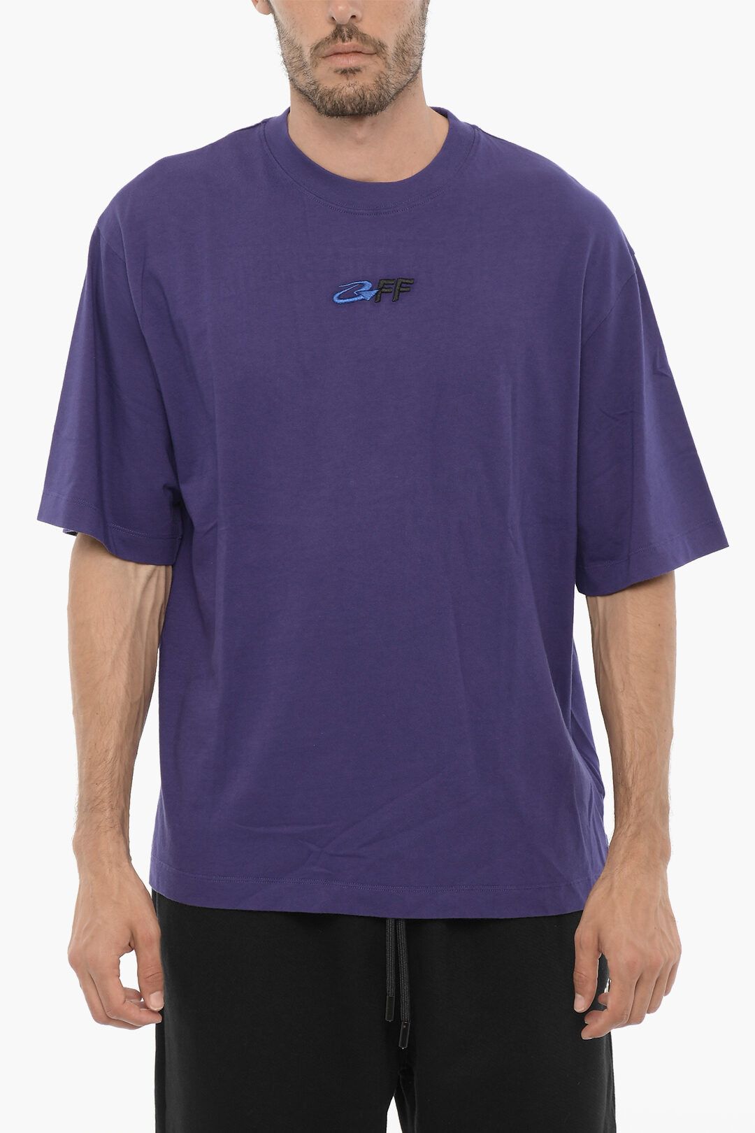 Off-White og1mm0824 Cotton Crewneck T-Shirt in Purple Size US XS / EU 42 / 0 - 1 Thumbnail