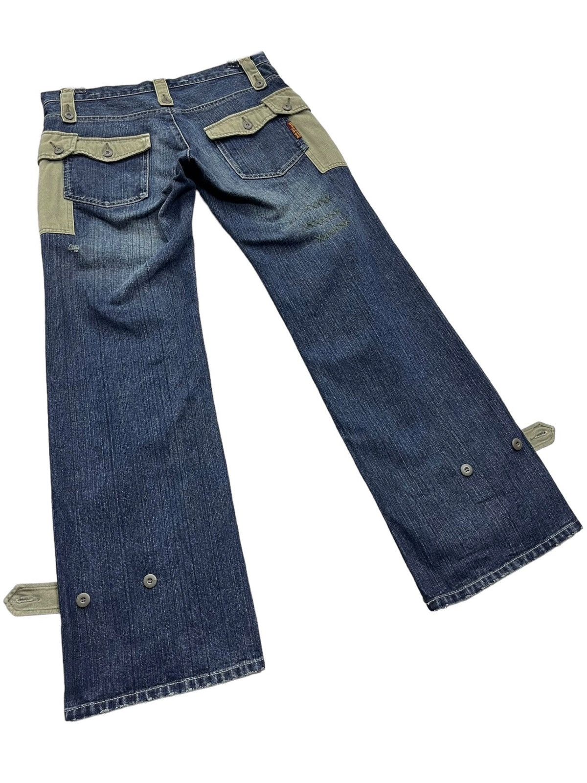 291295=Homme 291295=Homme Multi Pocket Flare Jeans Y2K Techwear Size US 32 / EU 48 - 8 Thumbnail