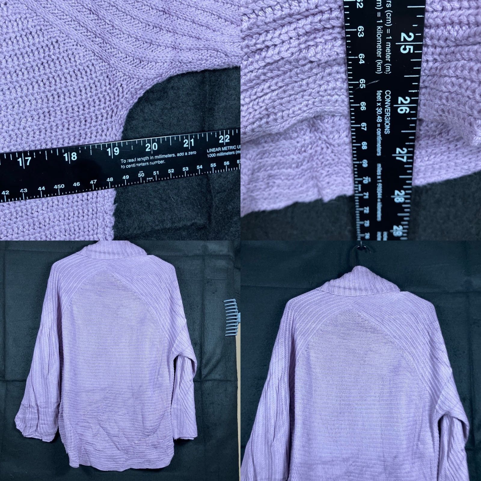 Vintage Chicos Womens Sweater Pullover Turtleneck Long Sleeve Knitted Lavender 1 (M) Charcoal? Size M / US 6-8 / IT 42-44 - 8 Thumbnail