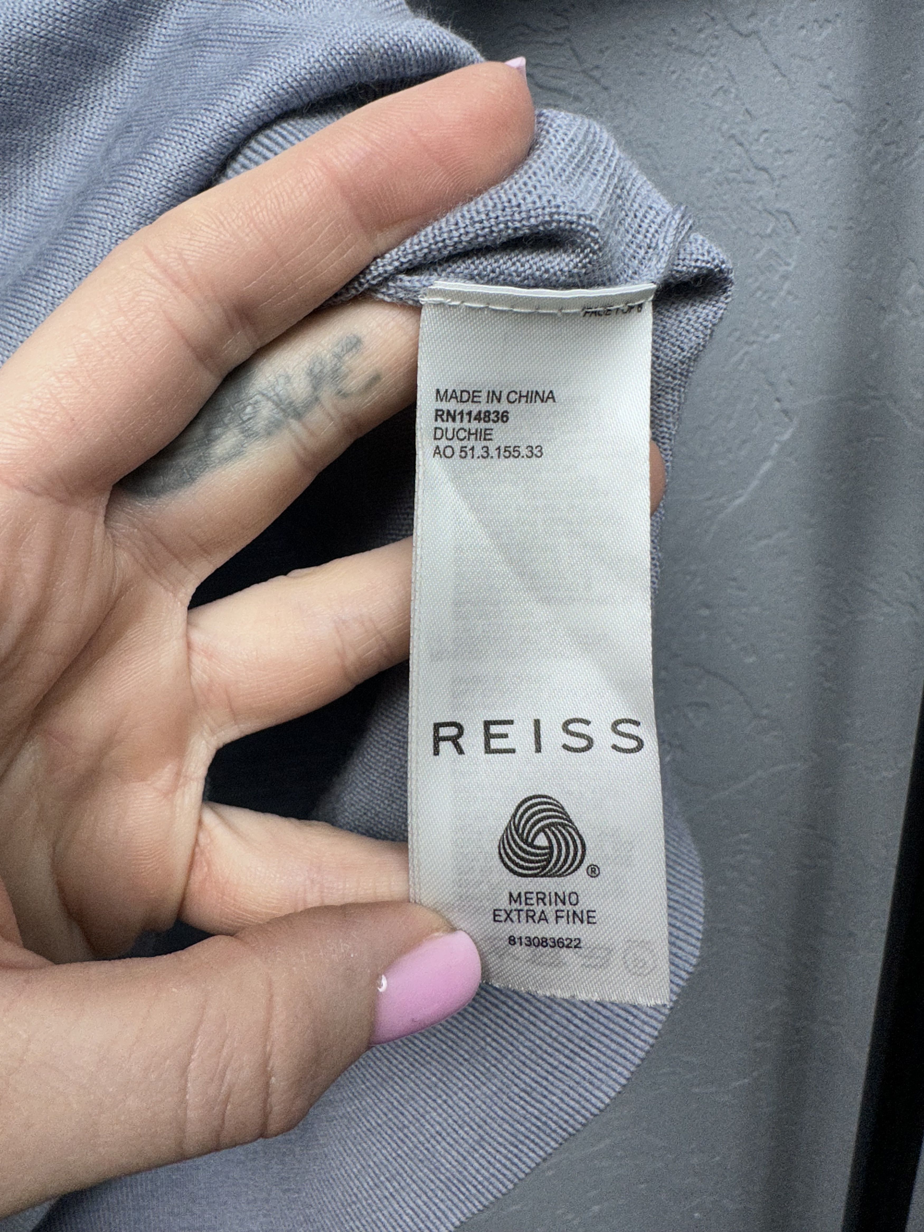 Reiss × Vintage Reiss Mens 100% Merino Wool Polo Shirt Size US XL / EU 56 / 4 - 4 Thumbnail