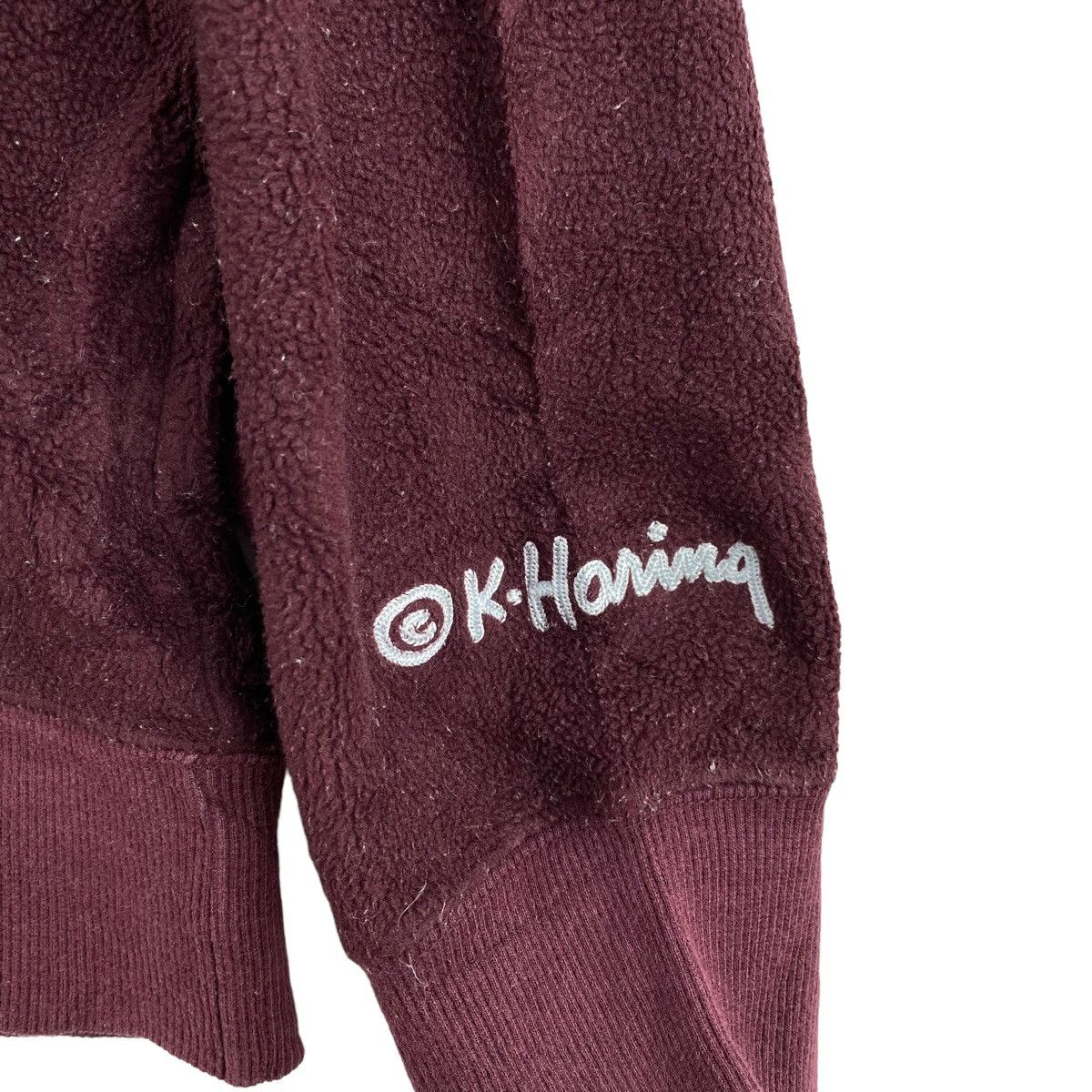 Keith Haring KEITH HARING City Cycle Pop Art Purple Fleece Sweatshirt Size US M / EU 48-50 / 2 - 3 Thumbnail