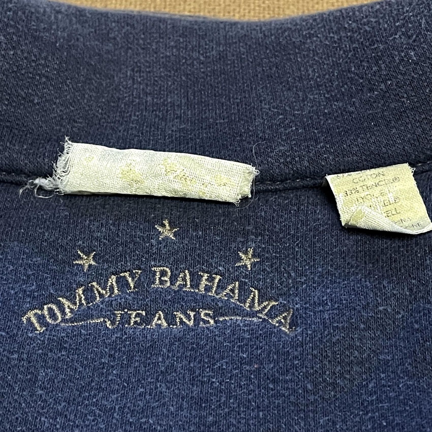 Tommy Bahama Tommy Bahama Mens Large Blue Half Zip Pullover Sweater Waffle Knit Casual Jeans Size US L / EU 52-54 / 3 - 7 Thumbnail