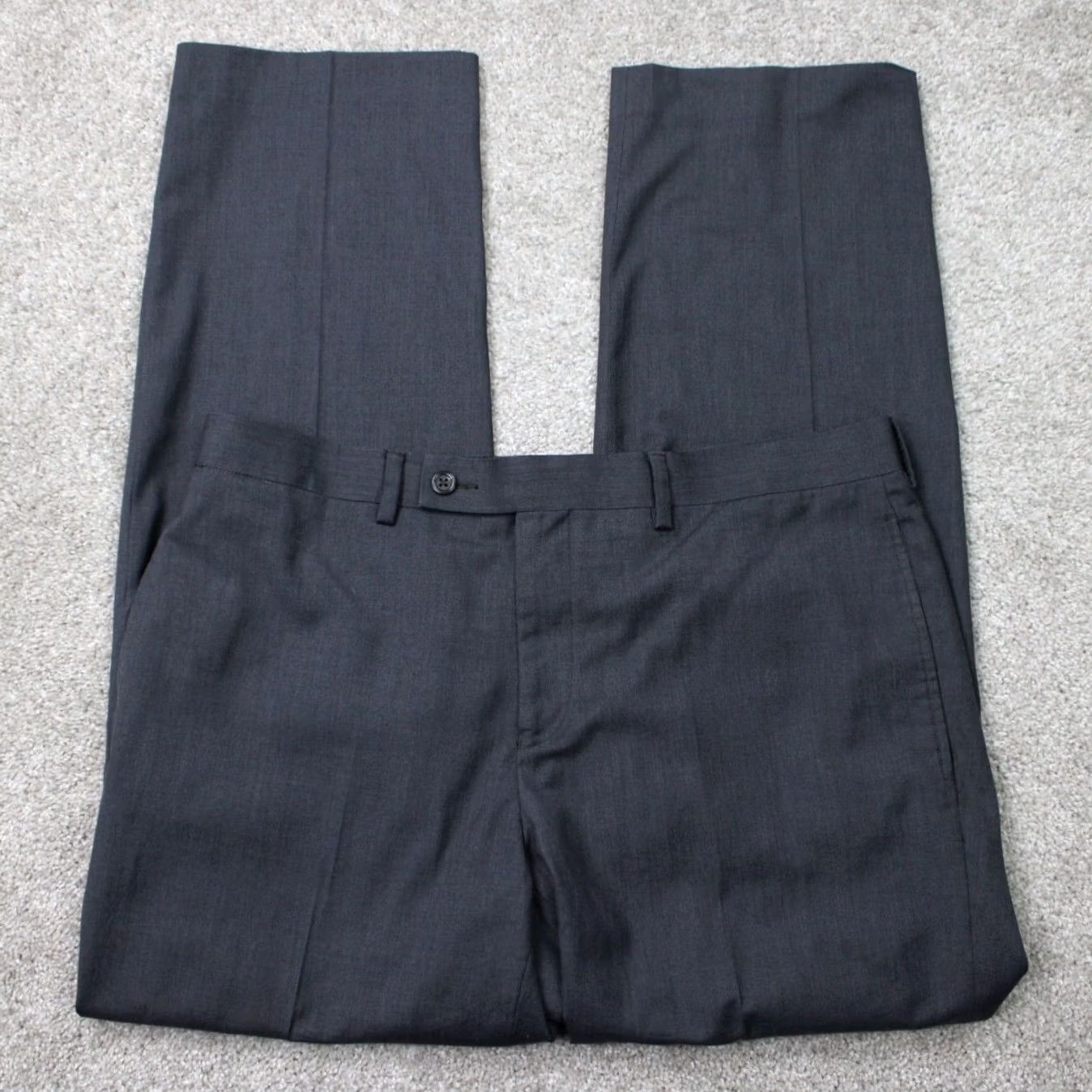 Ralph Lauren LAUREN Ralph Lauren Pants Mens 34x30 Gray Flat Front Polyester/Rayon Straight Dress Pants Mens Regular Utility/Workwear Size US 34 / EU 50 - 2 Thumbnail