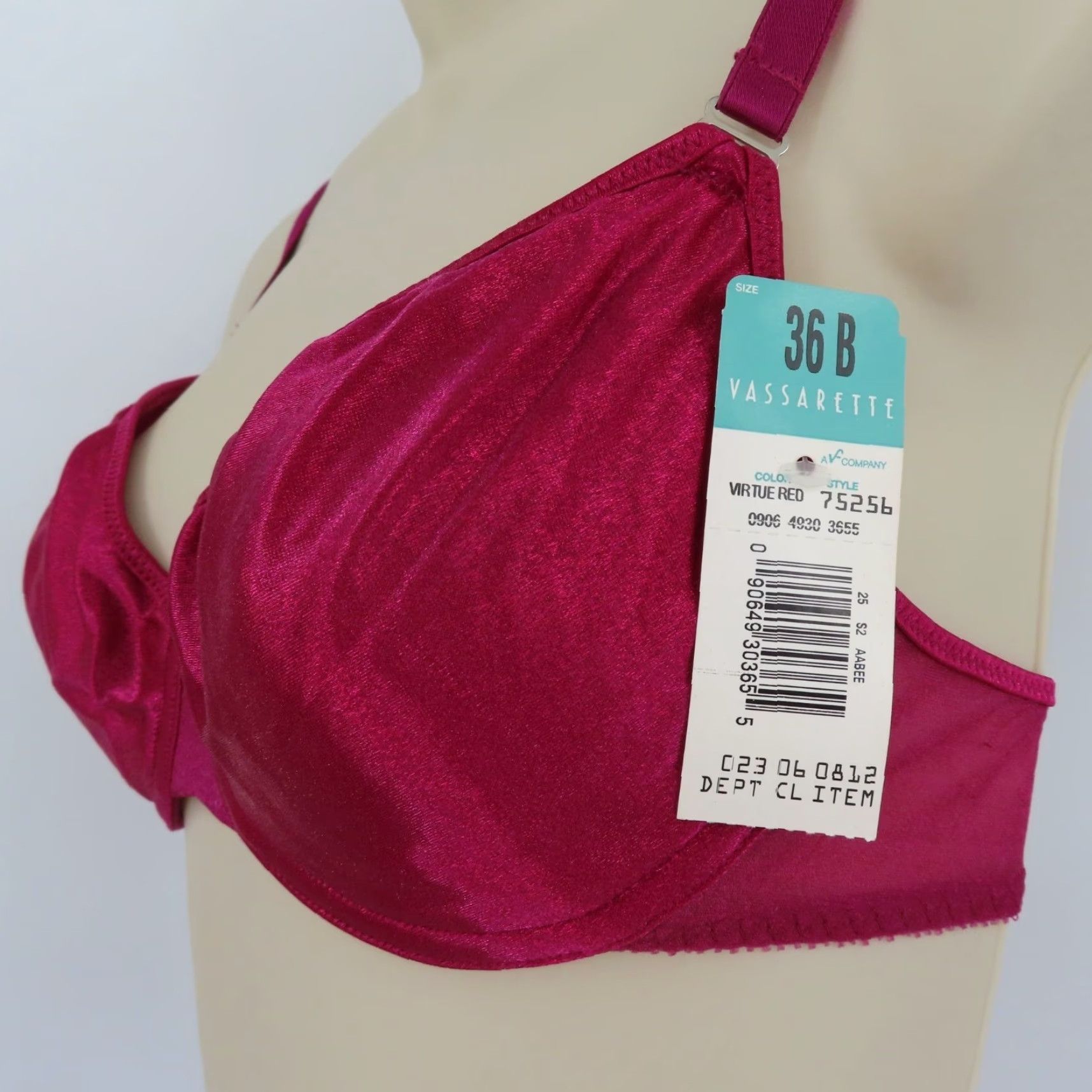 Vintage VINTAGE Vassarette Bra 36B Red Virtue 75256 Underwire T-Shirt No Padding NWT Womens Girls Ladies Mens Size ONE SIZE - 4 Thumbnail