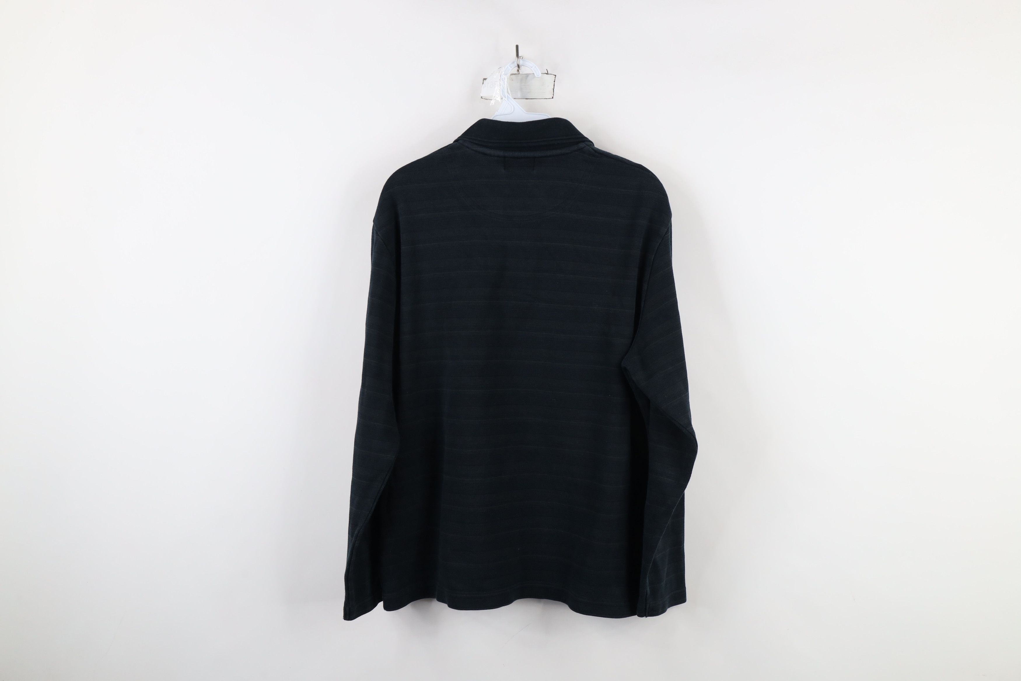 Vintage Vintage 90s Streetwear Striped Thermal Knit Long Sleeve Polo Size US L / EU 52-54 / 3 - 6 Thumbnail
