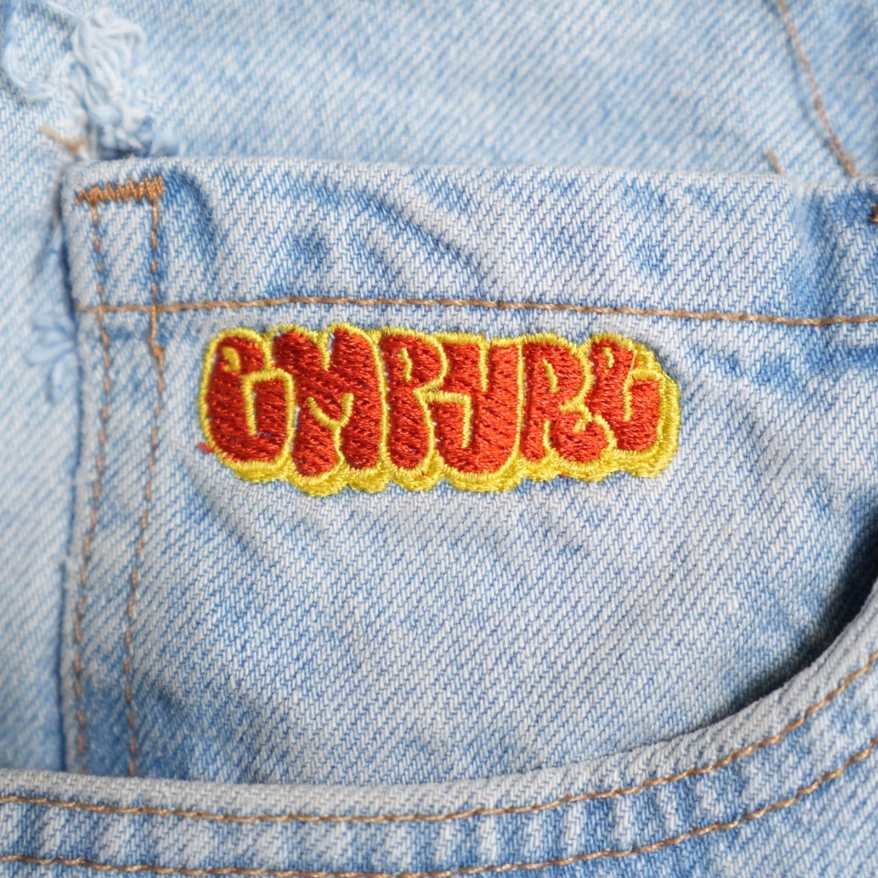 Empyre VINTAGE Empyre Jeans Mens 34 Light Wash Blue Straight Denim 90s Skater Relaxed Fit Belted High Rise Mens Size US 34 / EU 50 - 4 Thumbnail