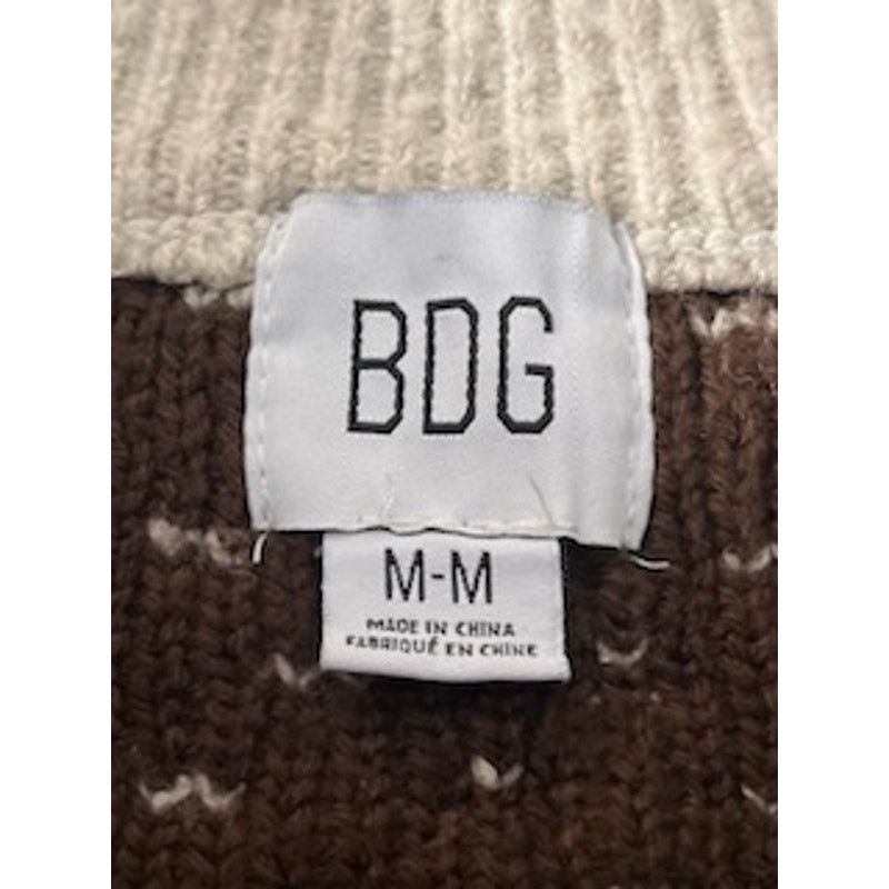 Vince BDG Women's Fair Isle Half-Zip Sweater Size M Beige & Brown Size M / US 6-8 / IT 42-44 - 4 Thumbnail