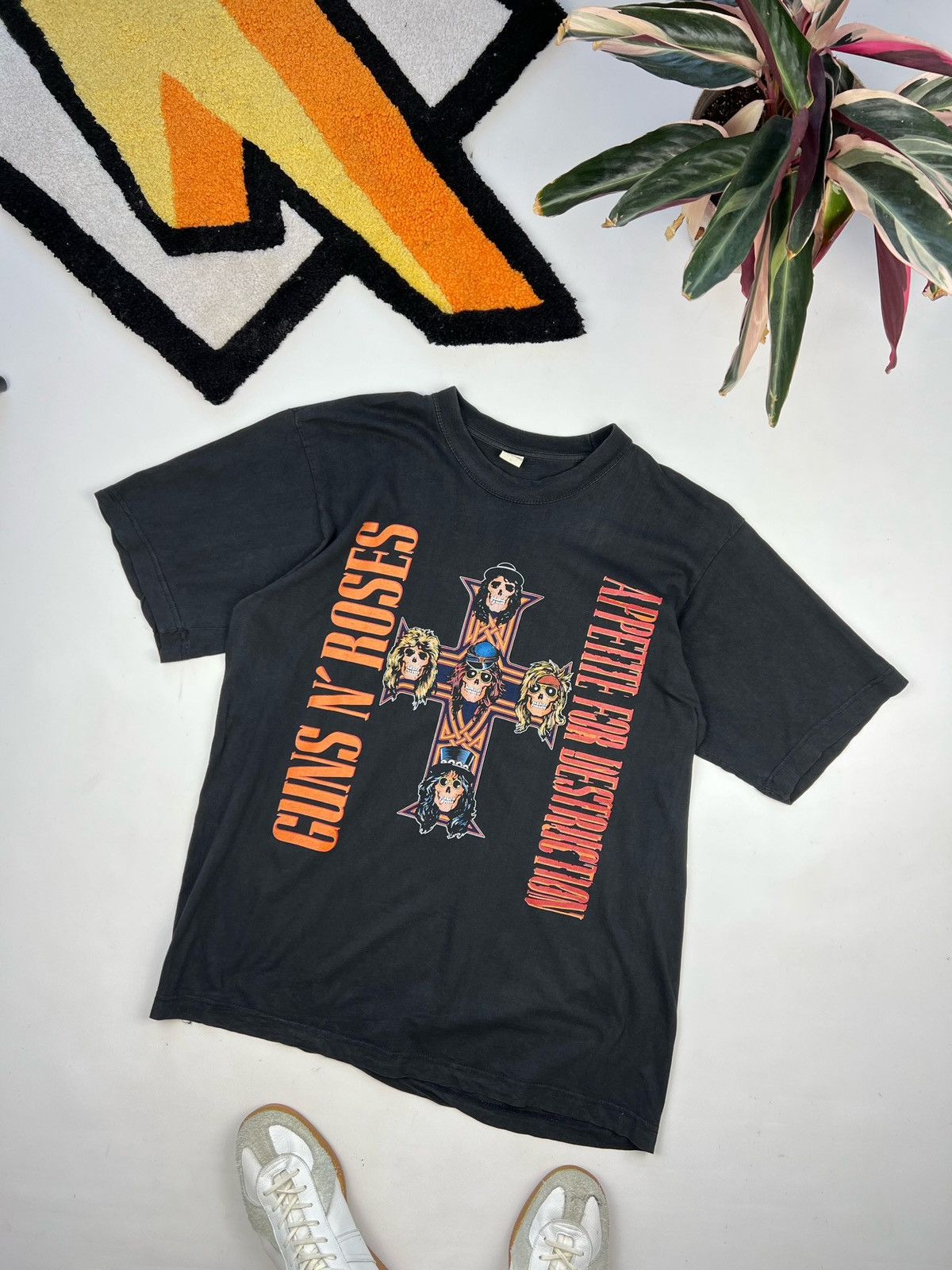 image of Band Tees x Guns N Roses Vintage Guns N Roses Appetite For Destruction Tee in Black, Men's (Size XL