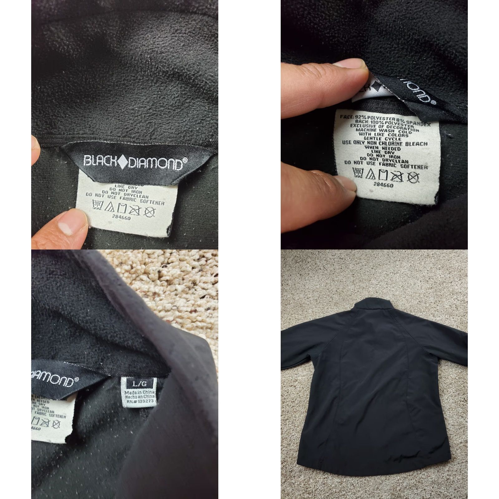 Black Diamond Black Diamond Softshell Jacket Large Mens Black Full Zip Lined Long Sleeves Size US L / EU 52-54 / 3 - 8 Thumbnail