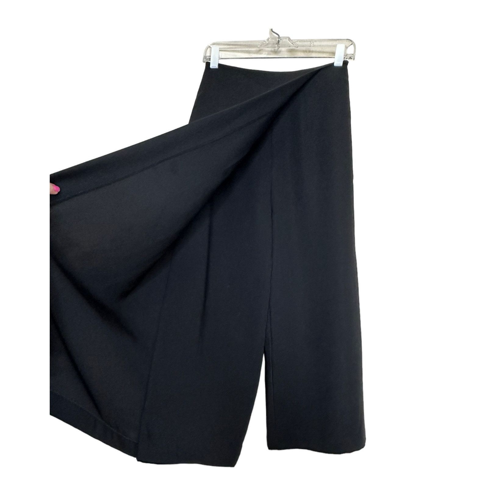 Zara Zara Basic crepe palazzo front overlap flap pants size small Size 27" / US 4 / IT 40 - 3 Thumbnail