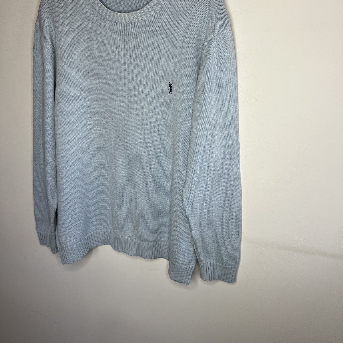 Yves Saint Laurent Vintage Yves Saint Laurent baby blue basic sweater YSL Size US M / EU 48-50 / 2 - 2 Thumbnail