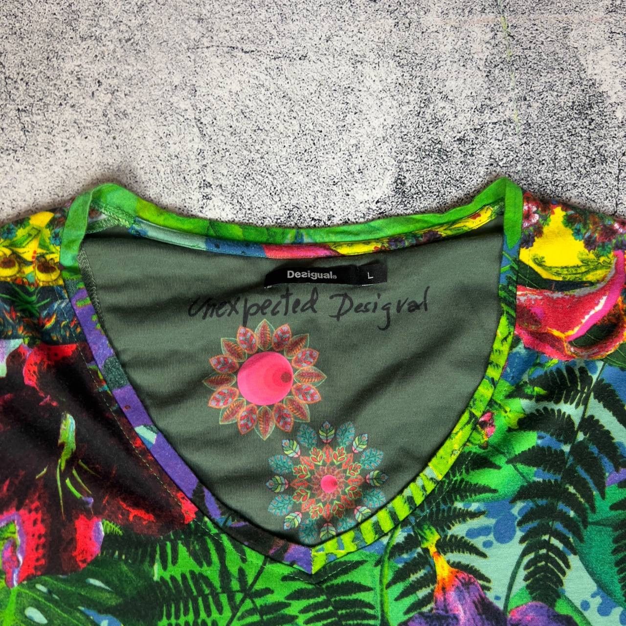Desigual Desigual Tee Women's Size L Multicolor Viscose Short Sleeve` Size L / US 10 / IT 46 - 2 Thumbnail