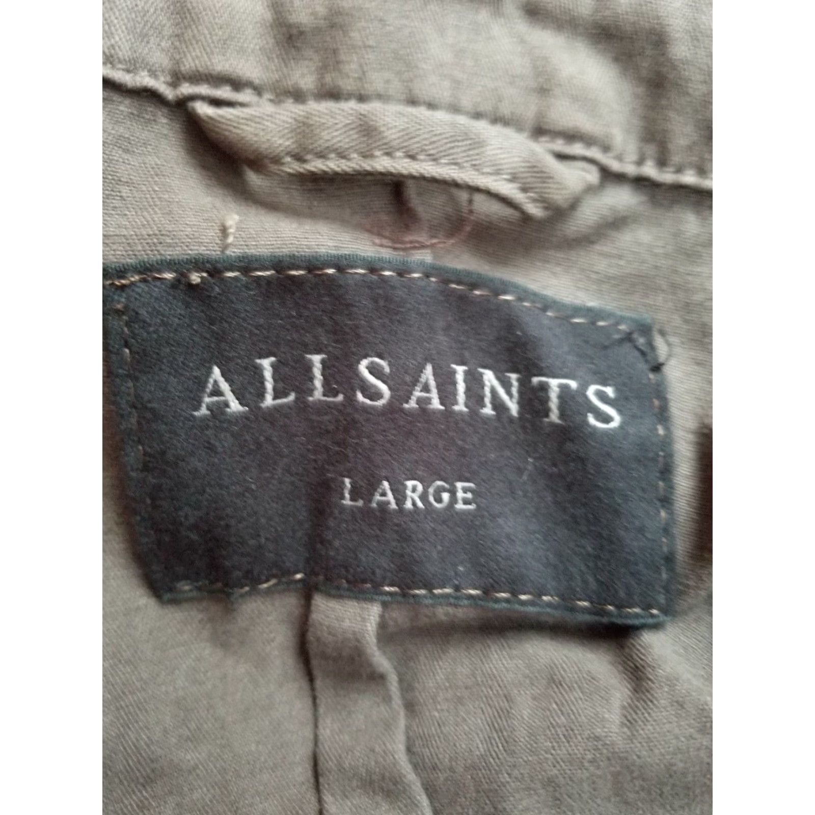Allsaints ALLSAINTS Sport Coat Jacket Men Olive Green Cotton 4 Pocket Four-Button Notch Lapel Hunting/Business Casual L Reg Size US L / EU 52-54 / 3 - 8 Thumbnail
