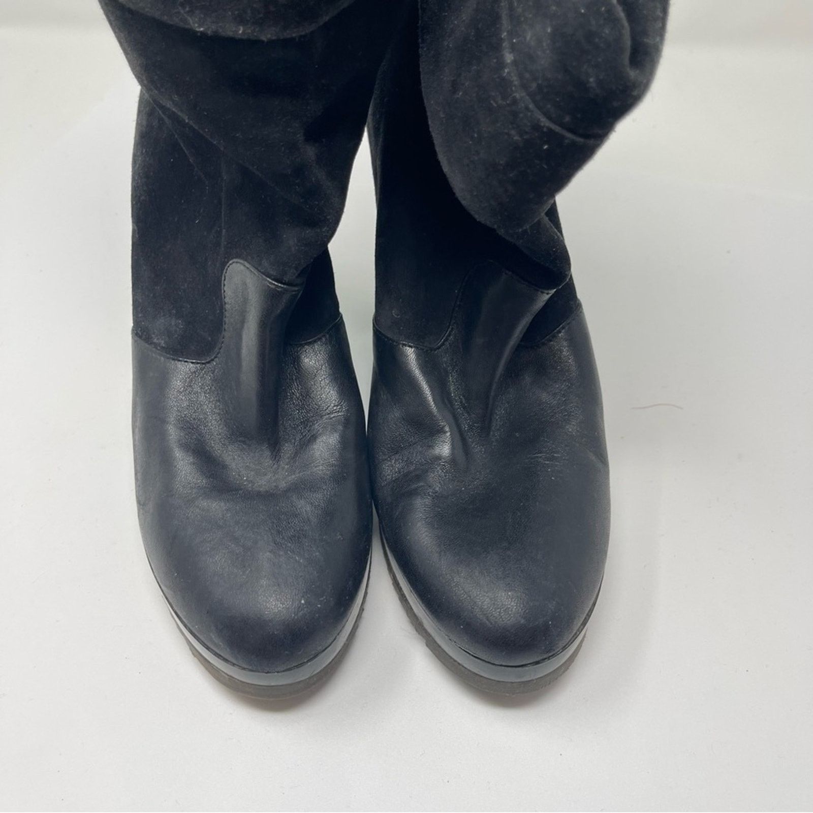 Robert Clergerie Robert Clergerie black block heel pull on leather suede boot Size US 10 / IT 40 - 6 Thumbnail