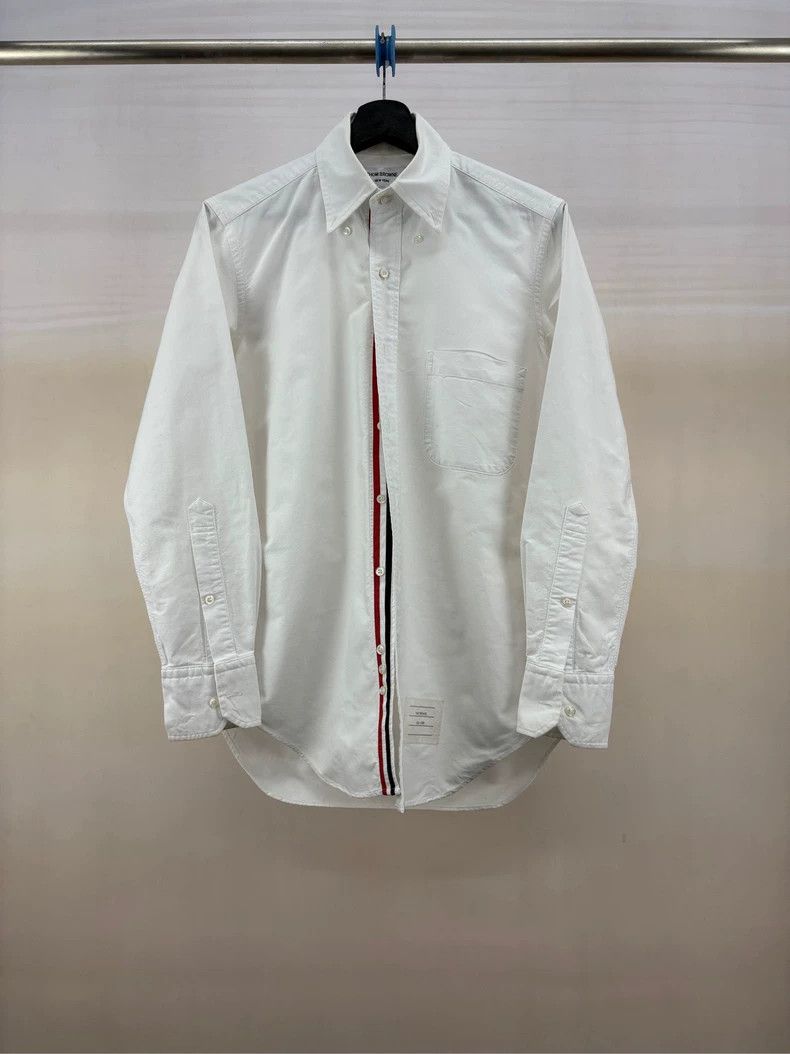 Thom Browne Thom Browne Chest Stripe Logo Shirt - dmc Size US M / EU 48-50 / 2 - 1 Thumbnail