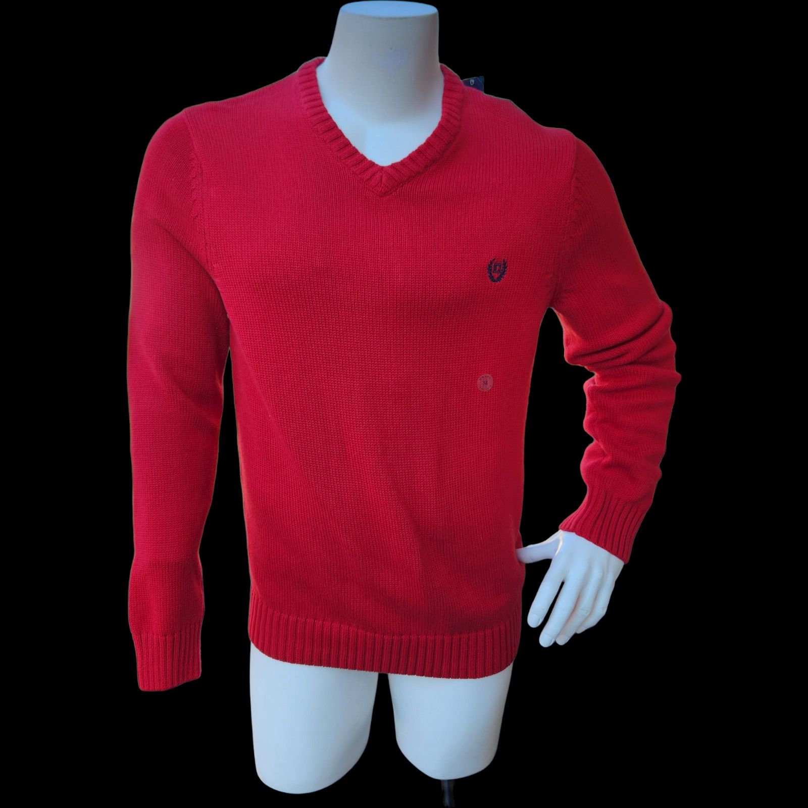 Chaps Men's Chaps V-Neck Cotton Sweater (63443) Red - Tag Size M Size US M / EU 48-50 / 2 - 1 Thumbnail