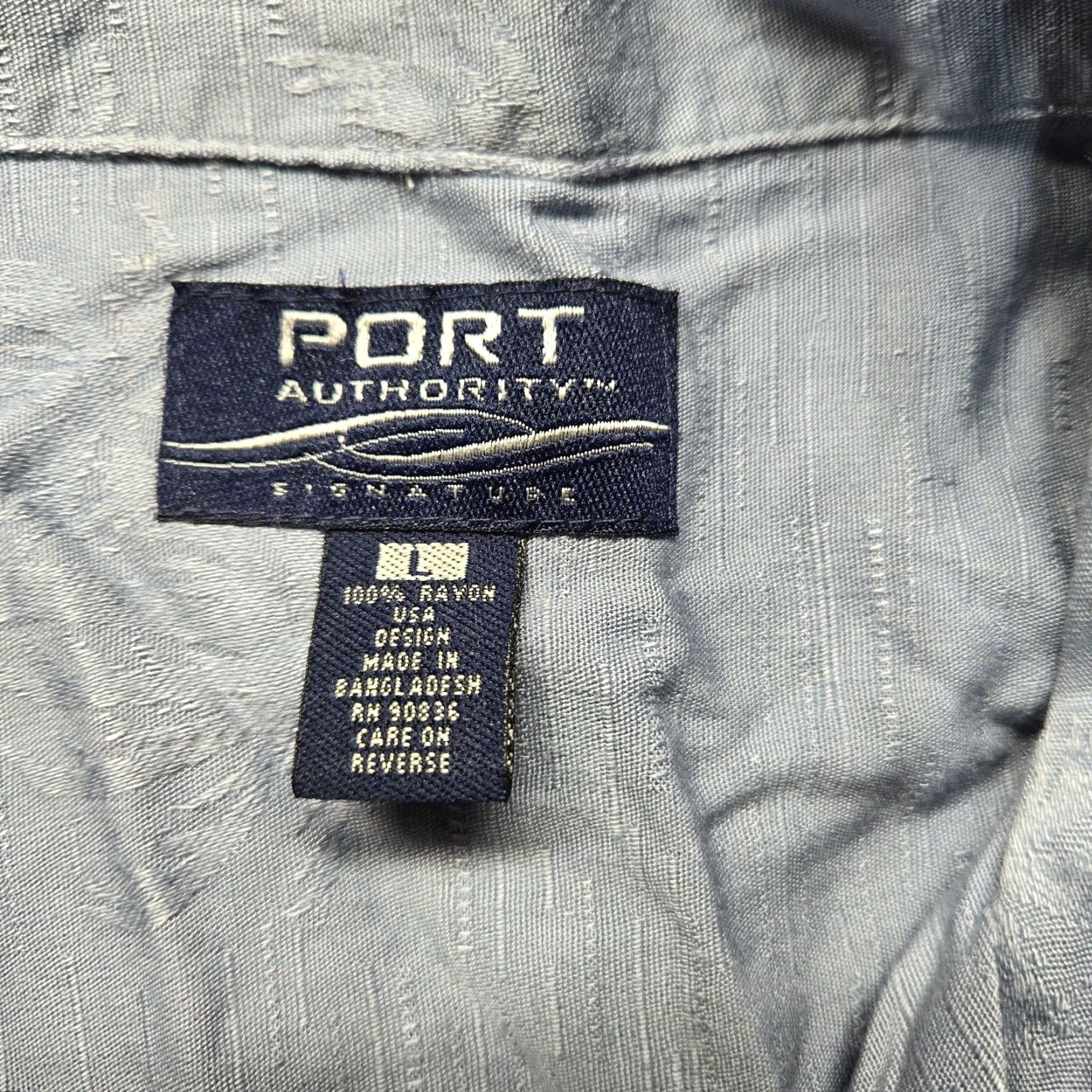Port Authority Port Authority Shirt Blue Hawaii Palm Tree Print Button Up Short Sleeve Men's L Size US L / EU 52-54 / 3 - 4 Thumbnail