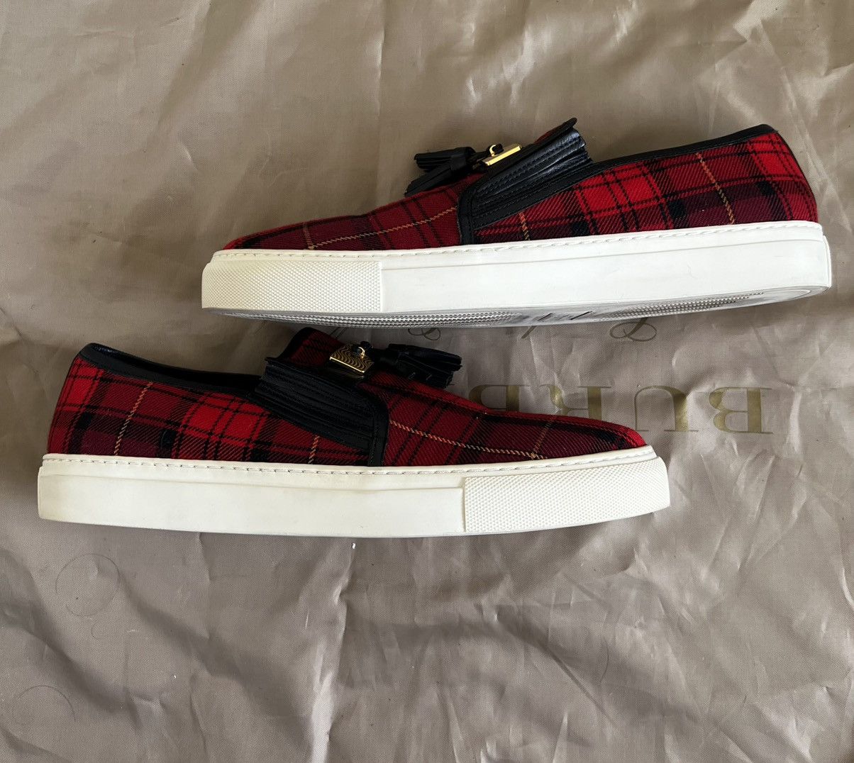 Balmain BALMAIN Tassel-trimmed checked flannel slip-on size 42 Size US 9 / EU 42 - 7 Thumbnail
