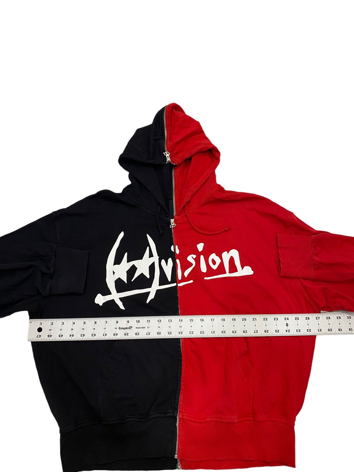 Designer (Di)vision Split Zip Up Spell Out Hoodie Sweatshirt Size US M / EU 48-50 / 2 - 6 Thumbnail