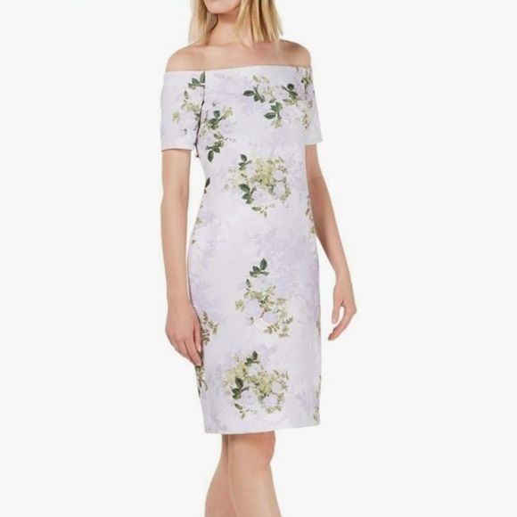 Calvin Klein Calvin Klein Bodycon Event On or Off Shoulder Sheath Opal Pu Size XL / US 12-14 / IT 48-50 - 1 Thumbnail