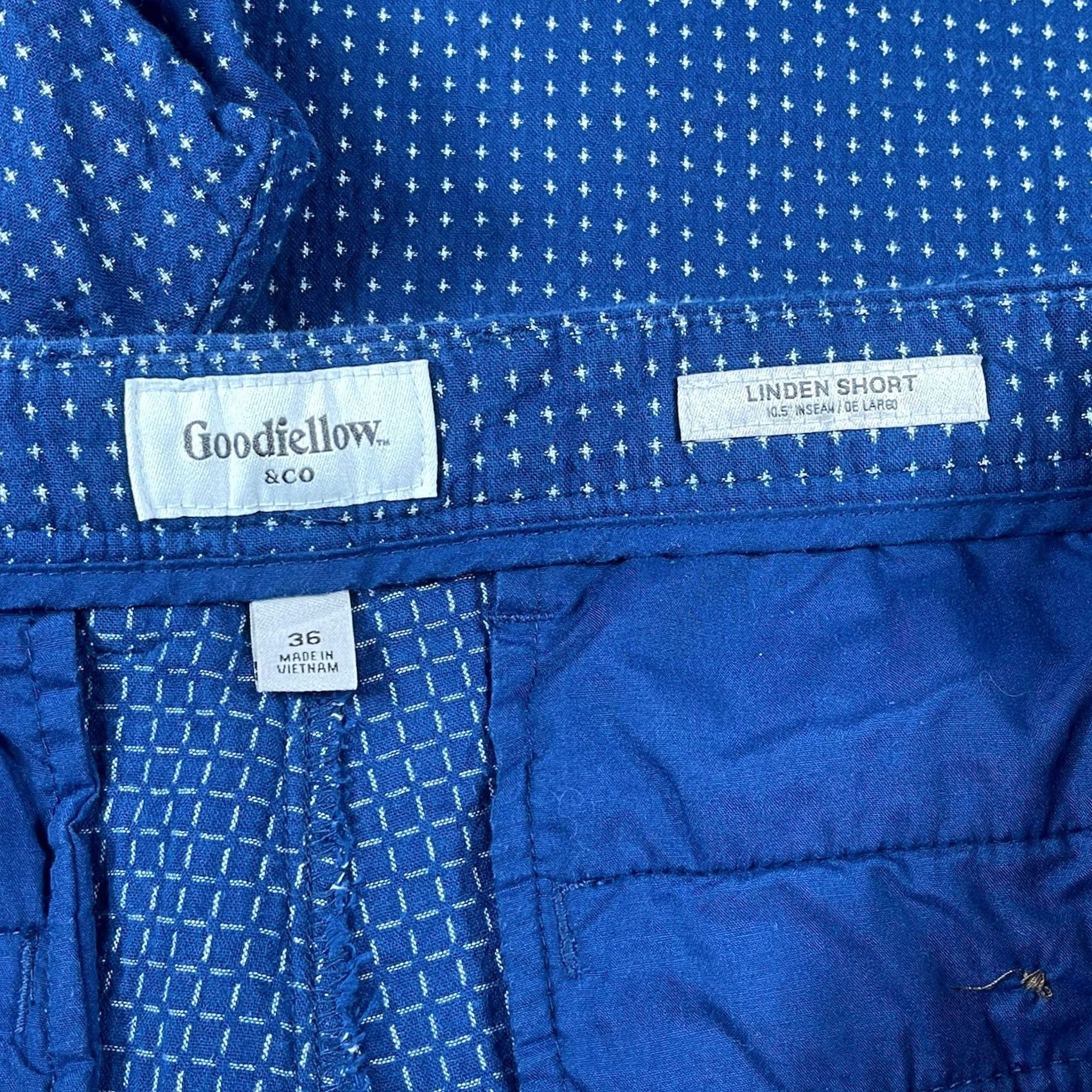 Vintage Goodiellow & Co Mens Linden Bermuda Flat Front Khaki Chino Slack Shorts 36 Blue Size US 36 / EU 52 - 7 Thumbnail