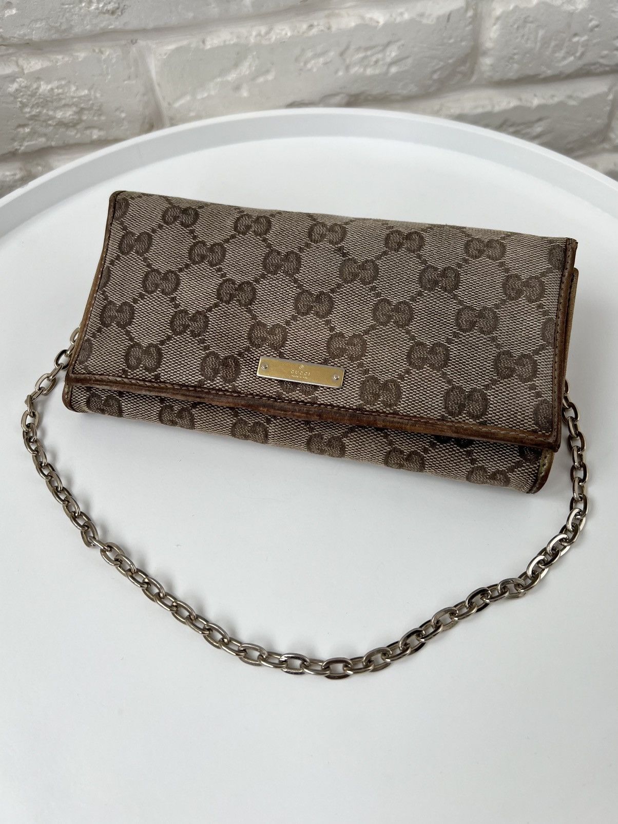 Gucci Gucci GG Monogram Vintage Canvas Clutch Chain Wallet Bag Size ONE SIZE - 7 Thumbnail
