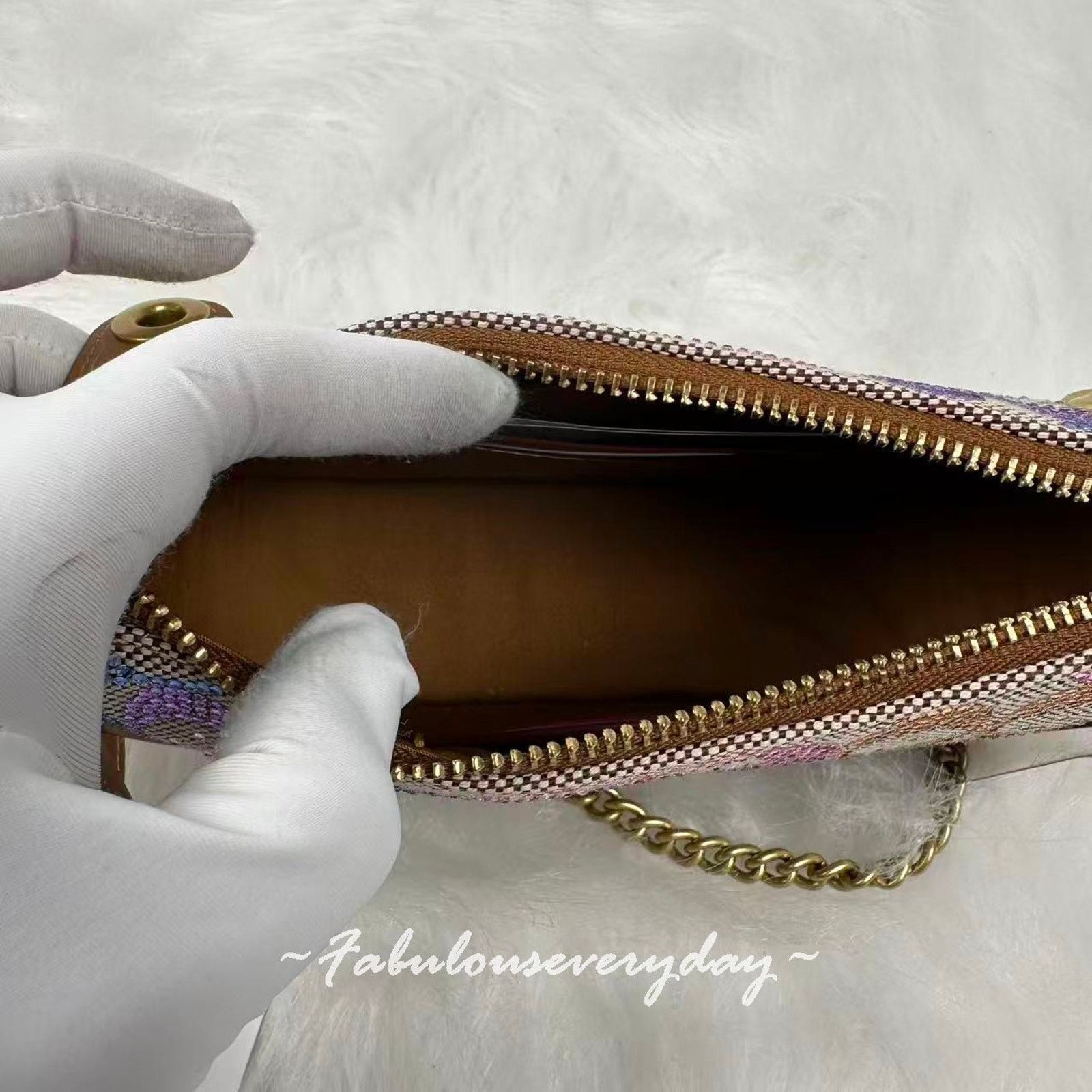 Coach Coach Swinger Bag 20 Chain Crystal Sig Jacquard Rainbow Size ONE SIZE - 7 Thumbnail