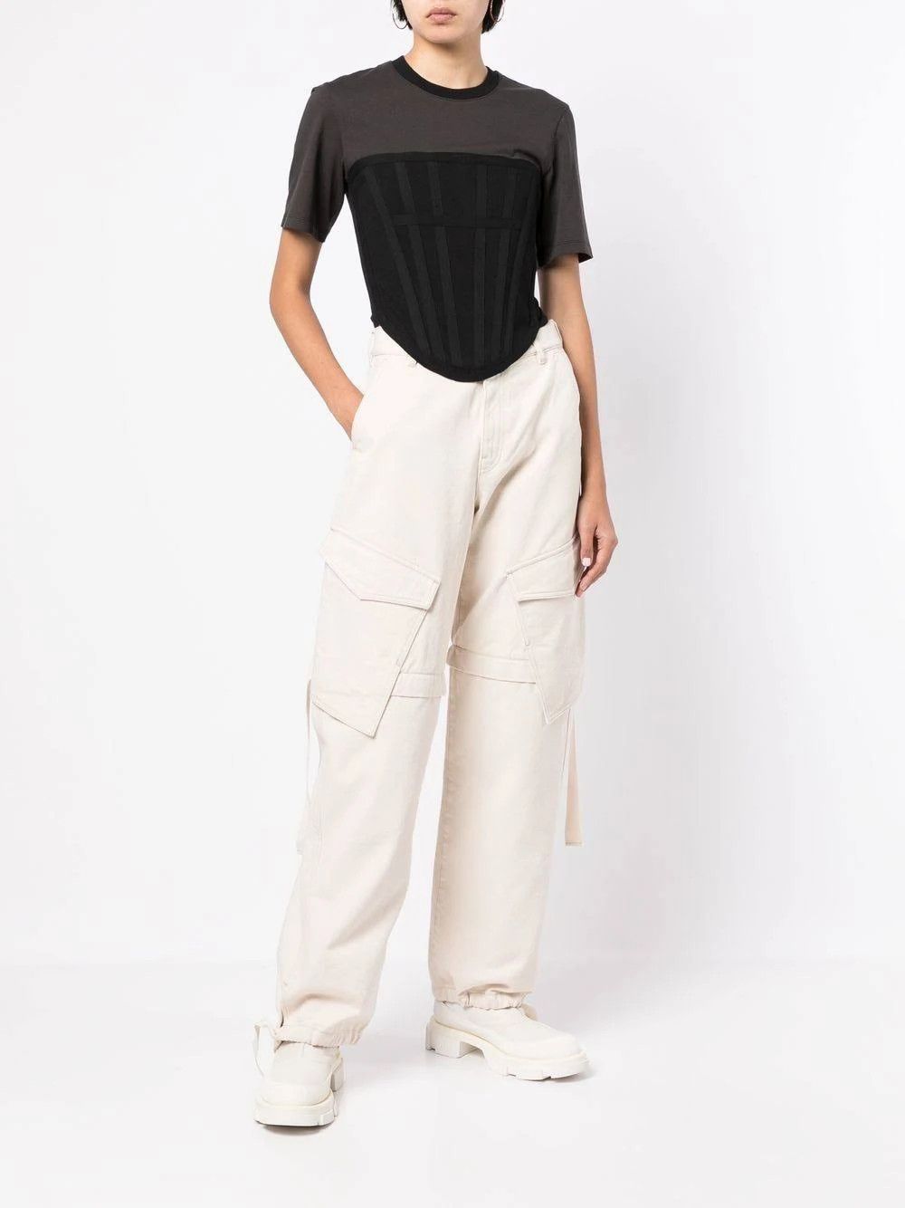 Dion Lee o1mle0524 Wide-Leg Cargo Trousers in White Size 26" / US 2 / IT 38 - 4 Thumbnail