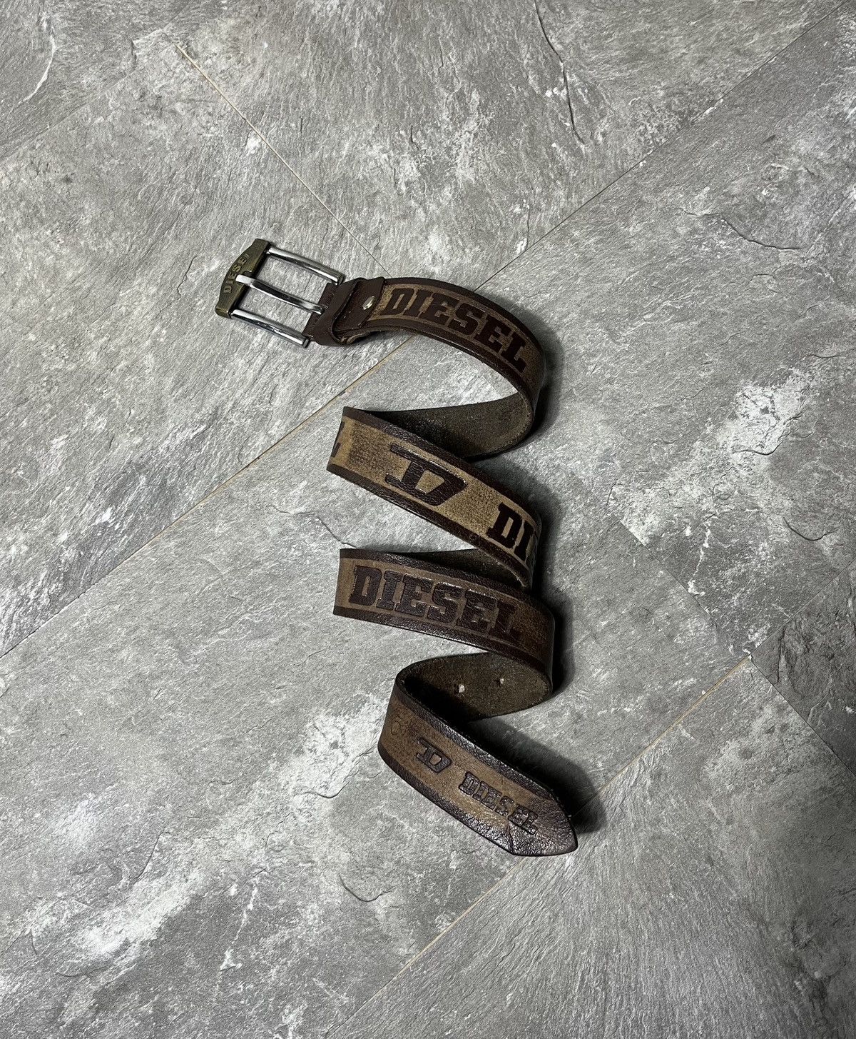 Diesel Vintage Diesel Leather Belt Monogram Big Logo Japanese Y2k Size ONE SIZE - 1 Thumbnail
