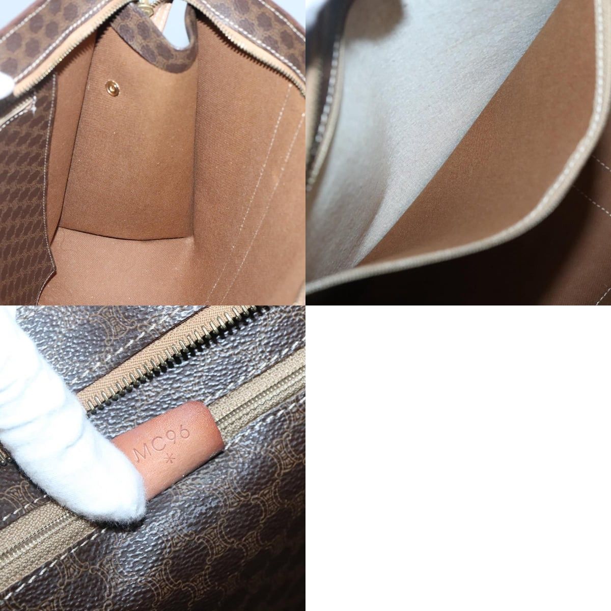 Celine CELINE Macadam Canvas Shoulder Bag Pvc Leather Brown Gold Size ONE SIZE - 12 Thumbnail