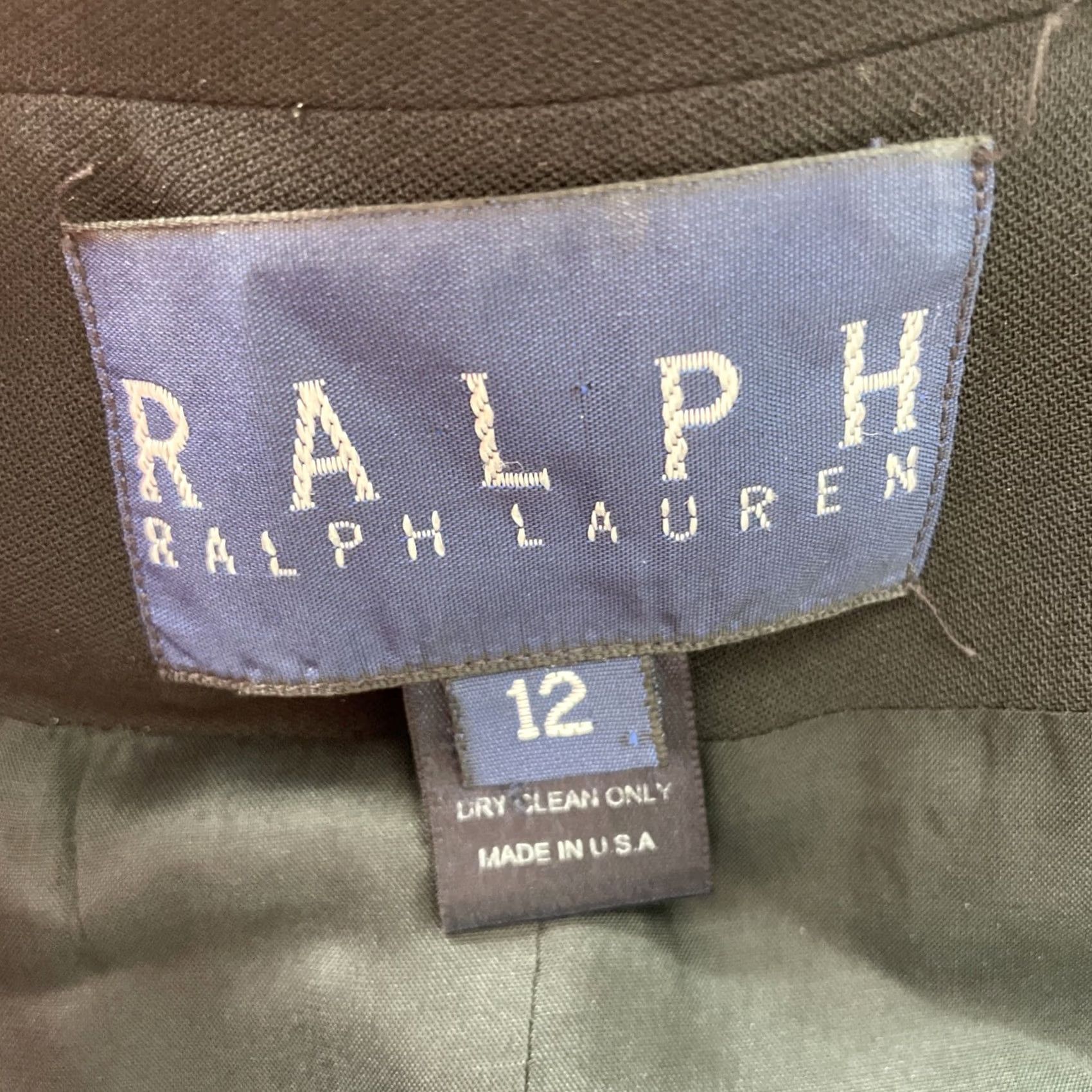 Ralph Lauren VINTAGE Ralph Lauren Blazer Womens Size 12 Black Wool/Rayon Double-Breasted Six-Button Jacket Coat Size XL / US 12-14 / IT 48-50 - 3 Thumbnail